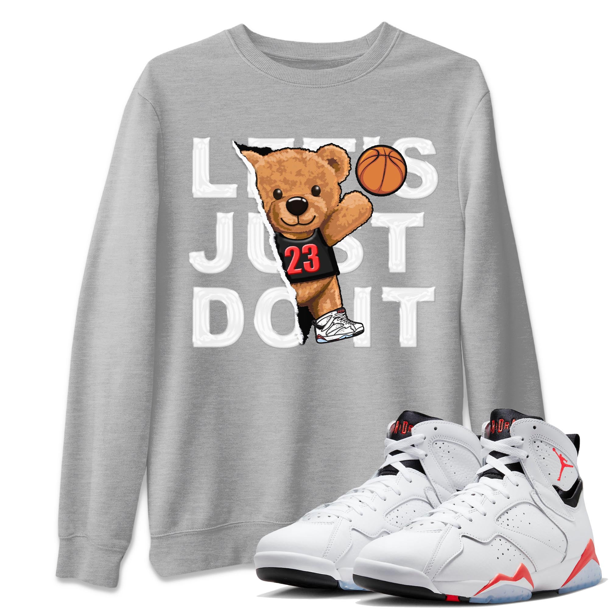Rip Out Bear snkmatch Tee - Air Jordan 7 White Infrared