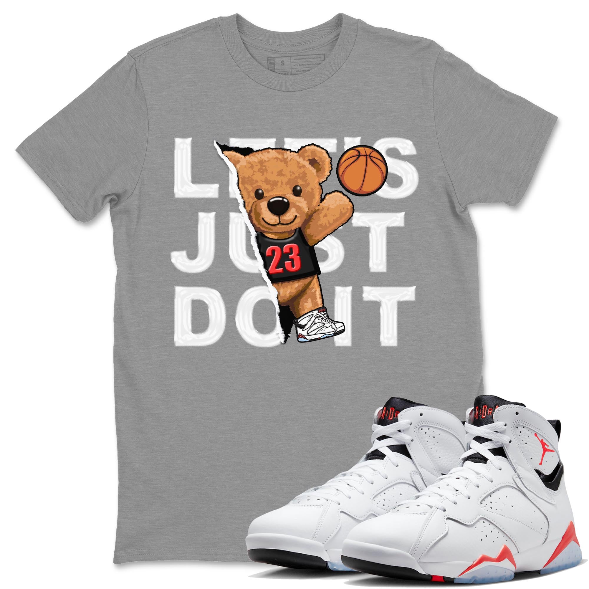 Rip Out Bear snkmatch Tee - Air Jordan 7 White Infrared