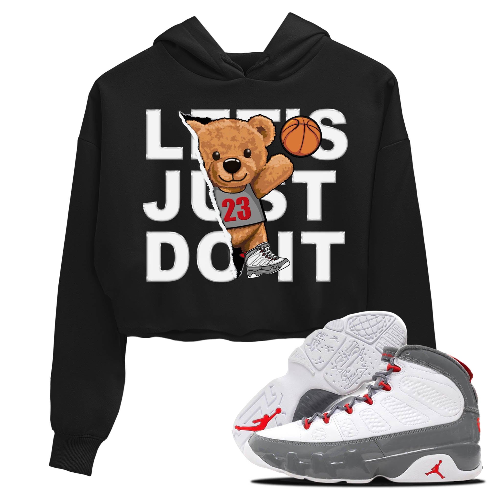Rip Out Bear Women's Tops - Air Jordan 9 Fire Red