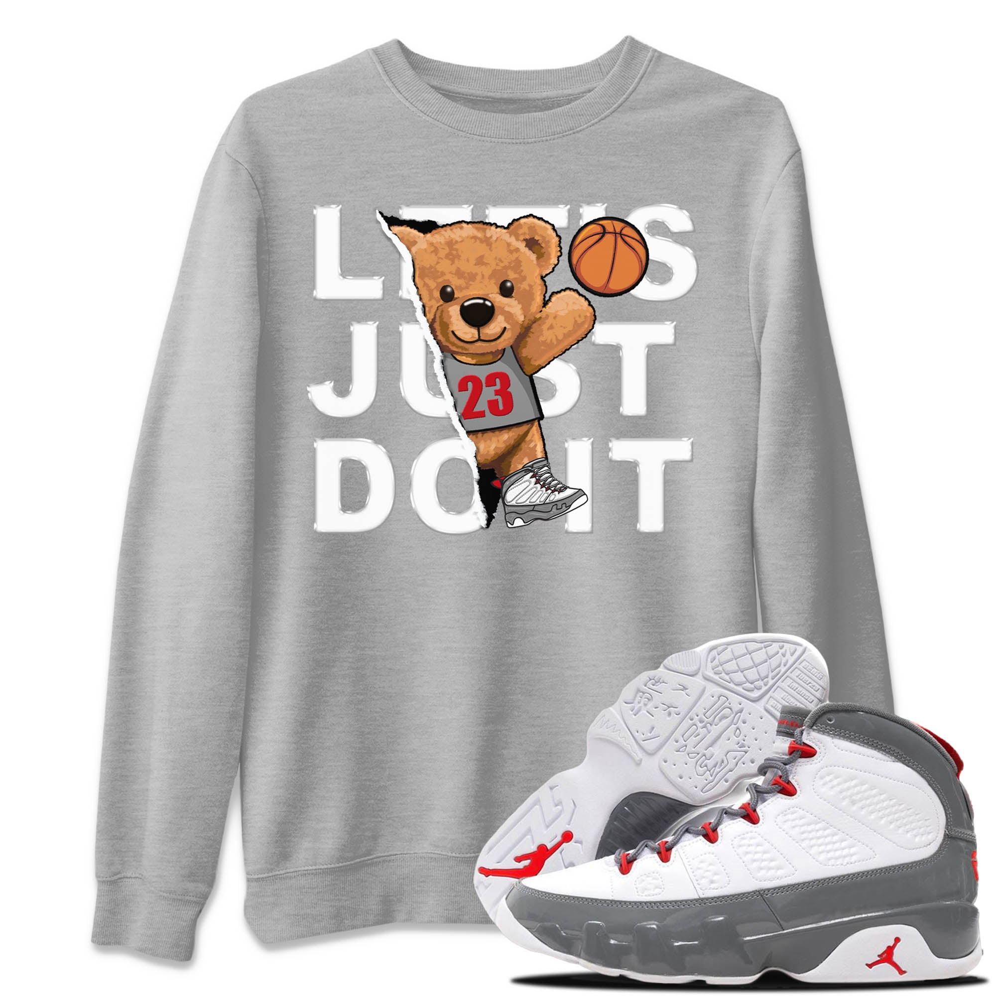 Rip Out Bear Unisex Tops - Air Jordan 9 Fire Red