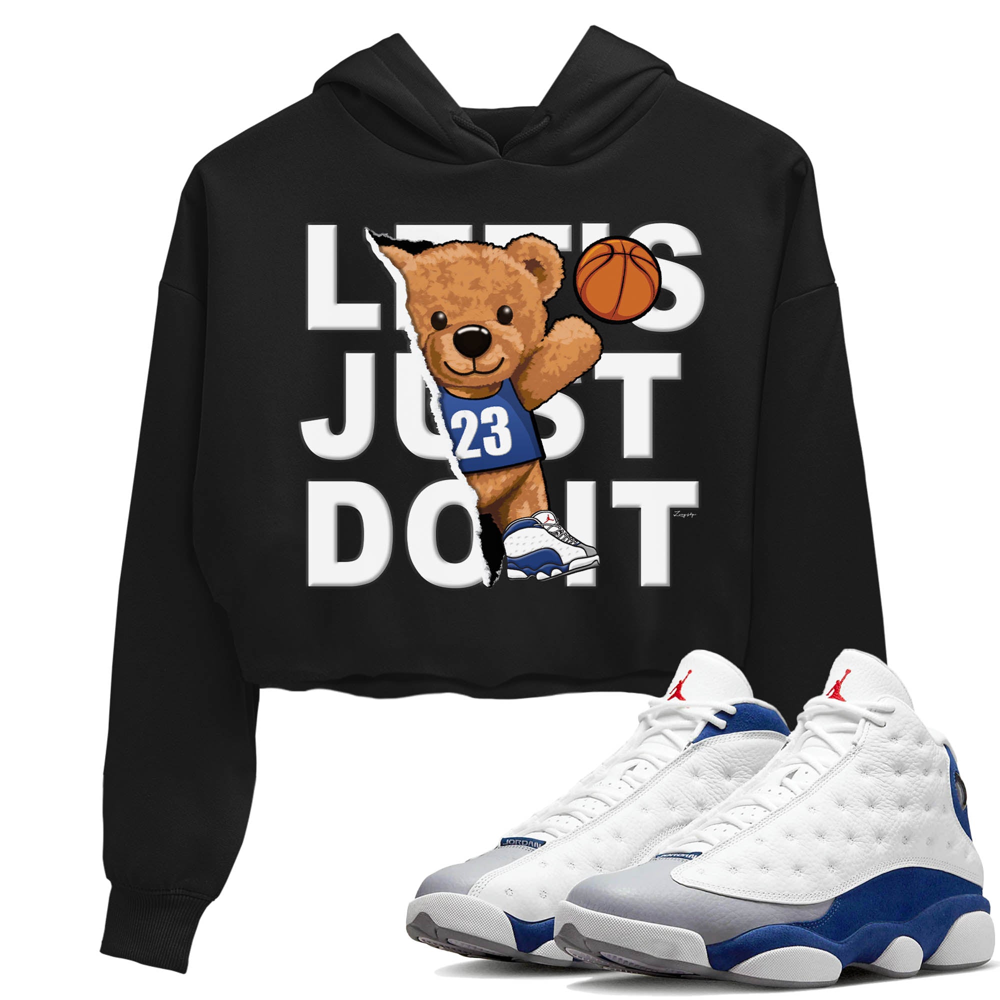 Rip Out Bear Women's Tops - Air Jordan 13 French Blue