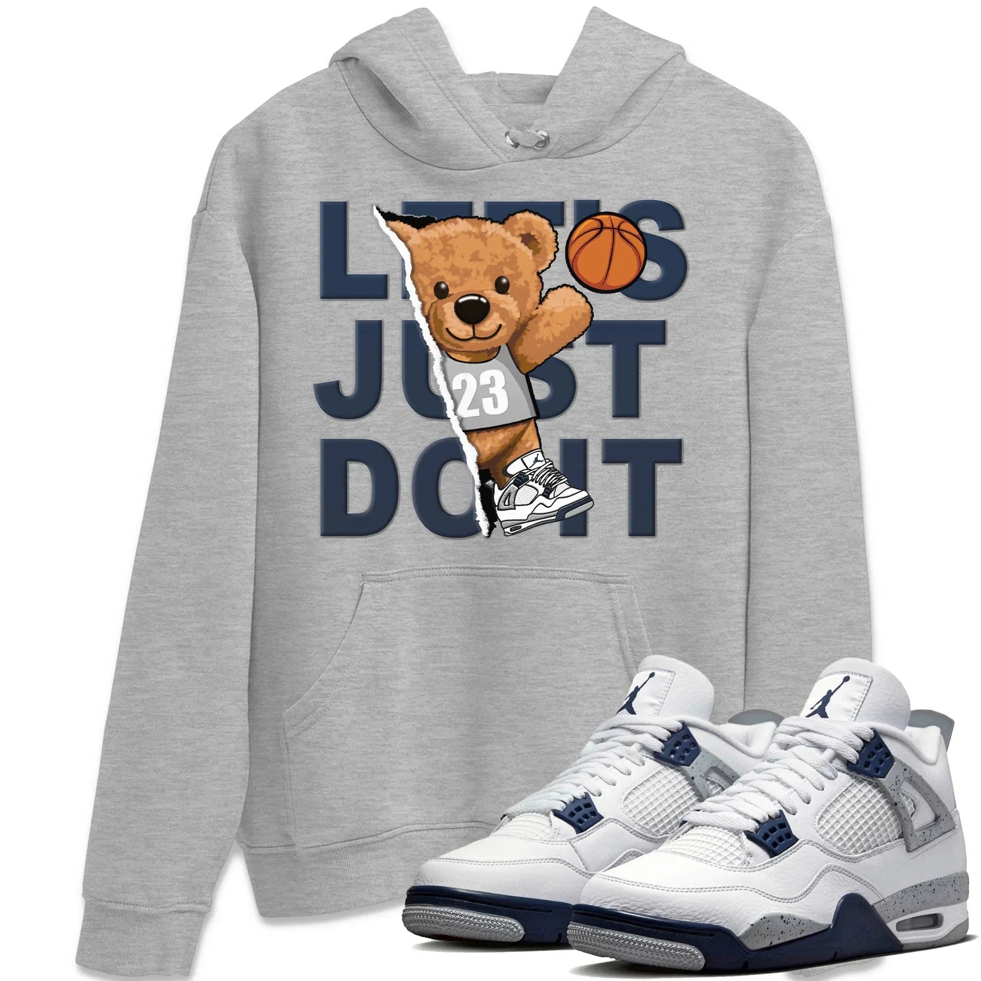 Rip Out Bear Unisex Tops - Air Jordan 4 Midnight Navy