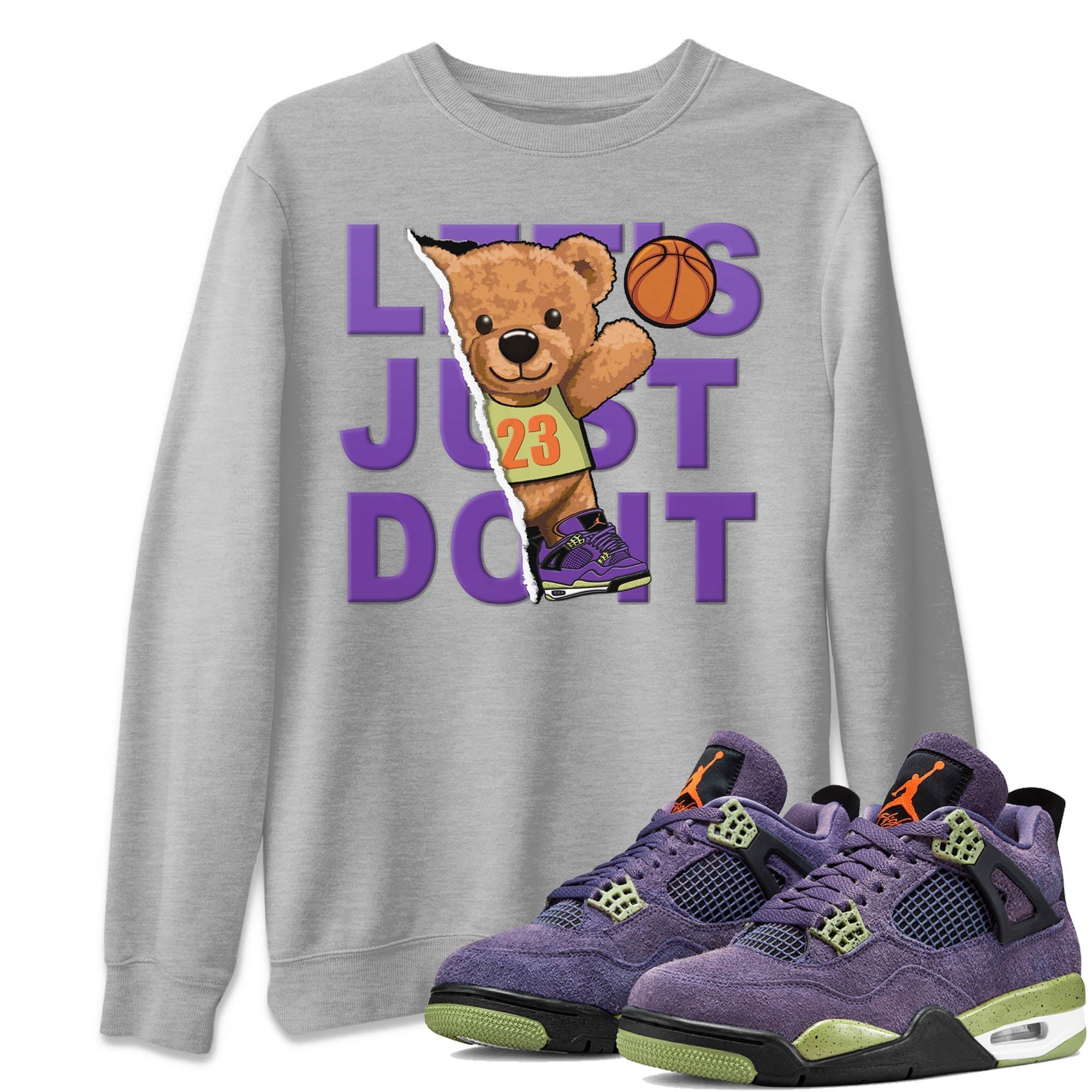 Rip Out Bear Unisex Tops - Air Jordan 4 Canyon Purple