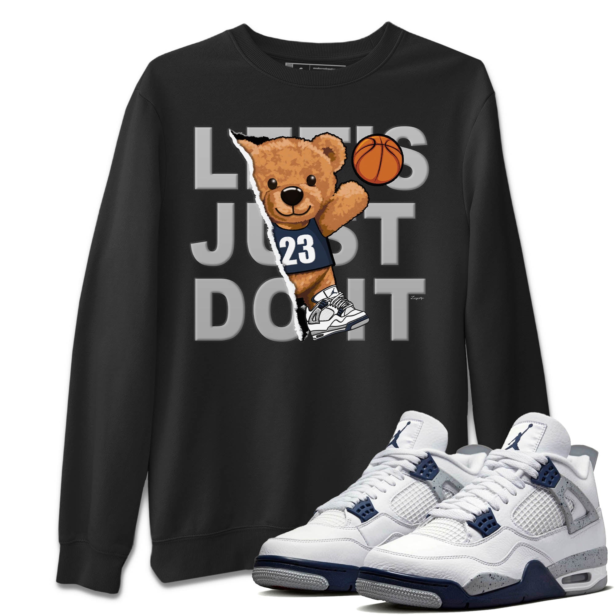 Rip Out Bear Unisex Tops - Air Jordan 4 Midnight Navy