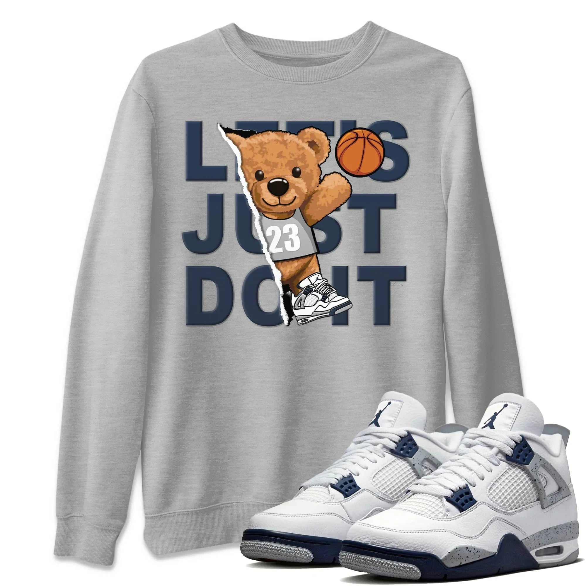 Rip Out Bear Unisex Tops - Air Jordan 4 Midnight Navy