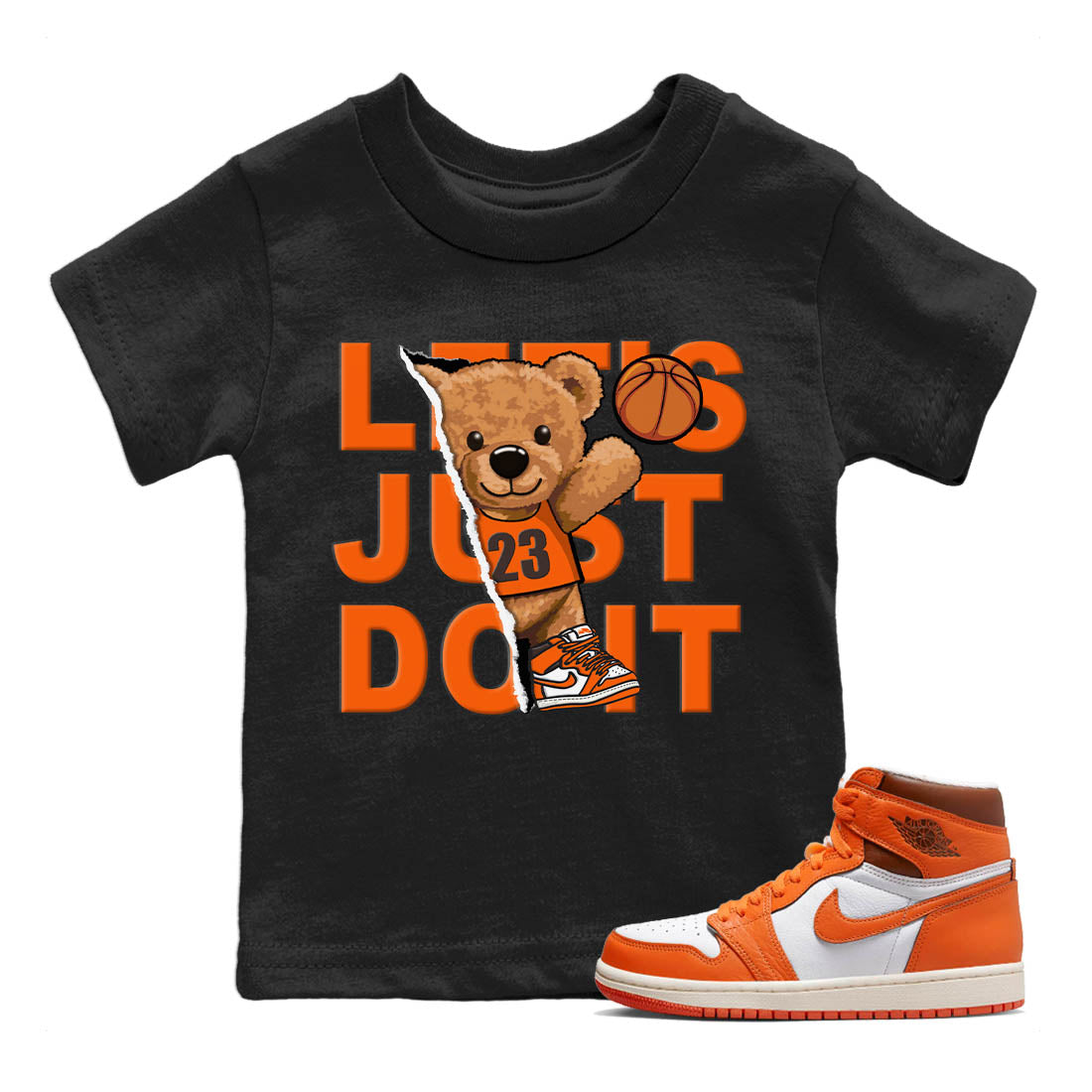 Rip Out Bear Kids Tops - Air Jordan 1 Starfish