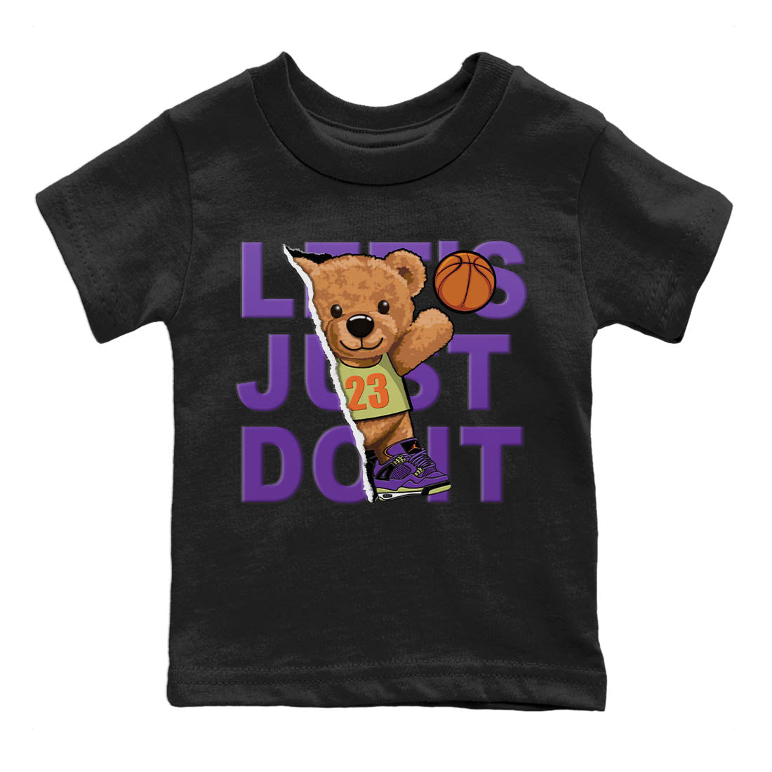 Rip Out Bear Kids Tops - Air Jordan 4 Canyon Purple