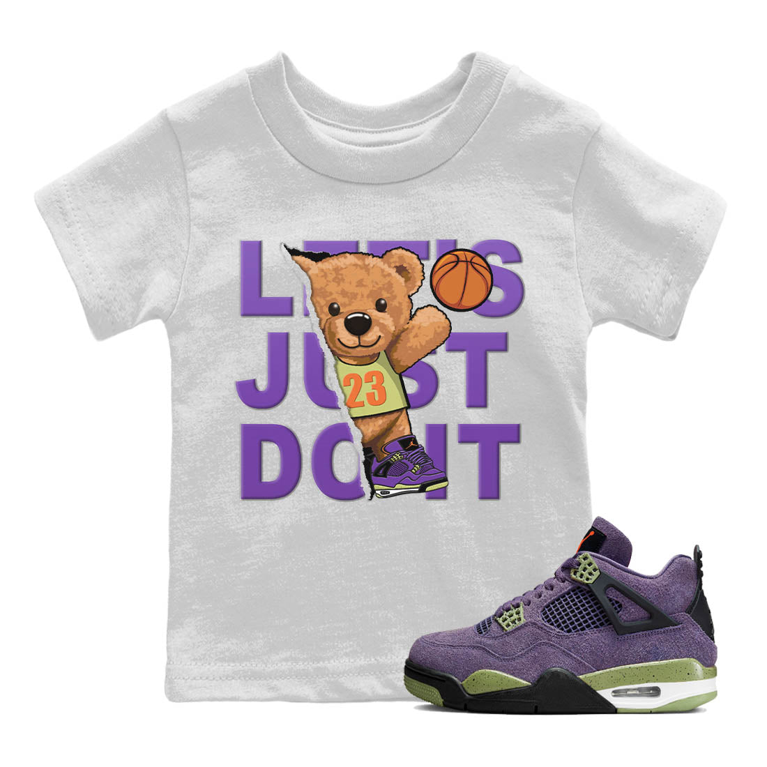 Rip Out Bear Kids Tops - Air Jordan 4 Canyon Purple