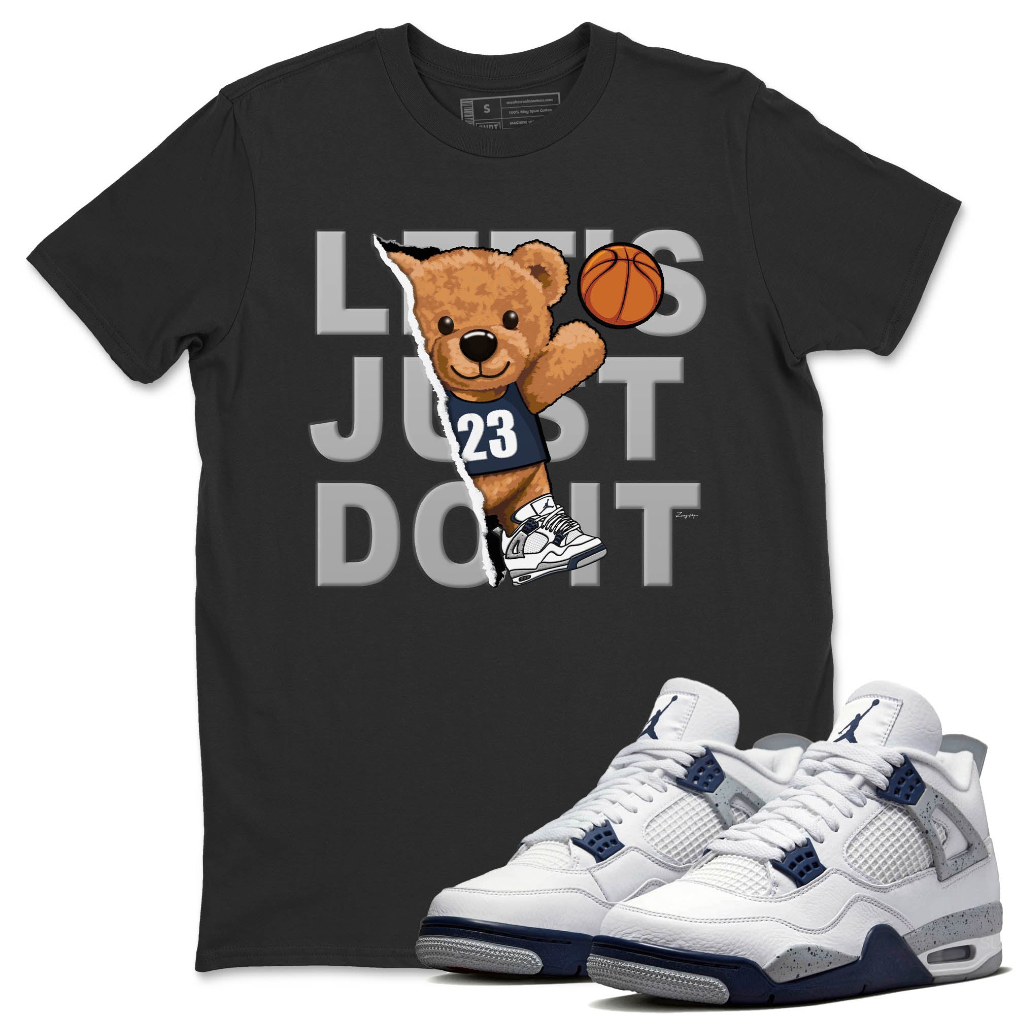 Rip Out Bear Unisex Tops - Air Jordan 4 Midnight Navy