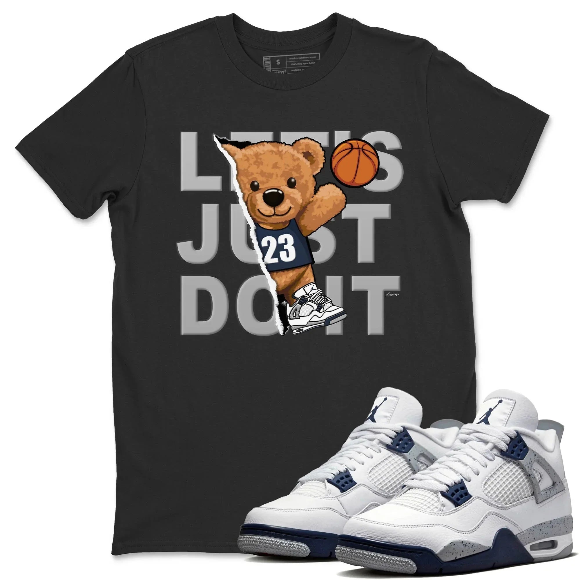 Rip Out Bear Unisex Tops - Air Jordan 4 Midnight Navy