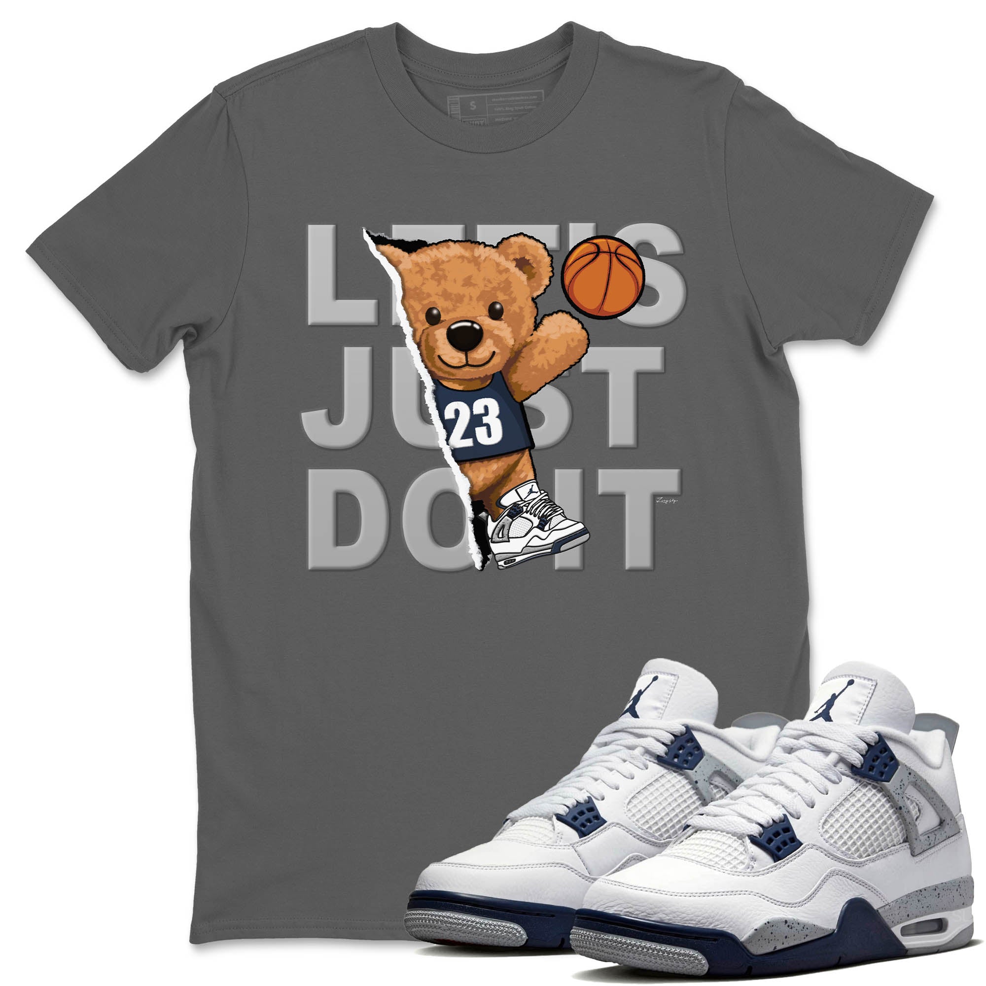 Rip Out Bear Unisex Tops - Air Jordan 4 Midnight Navy