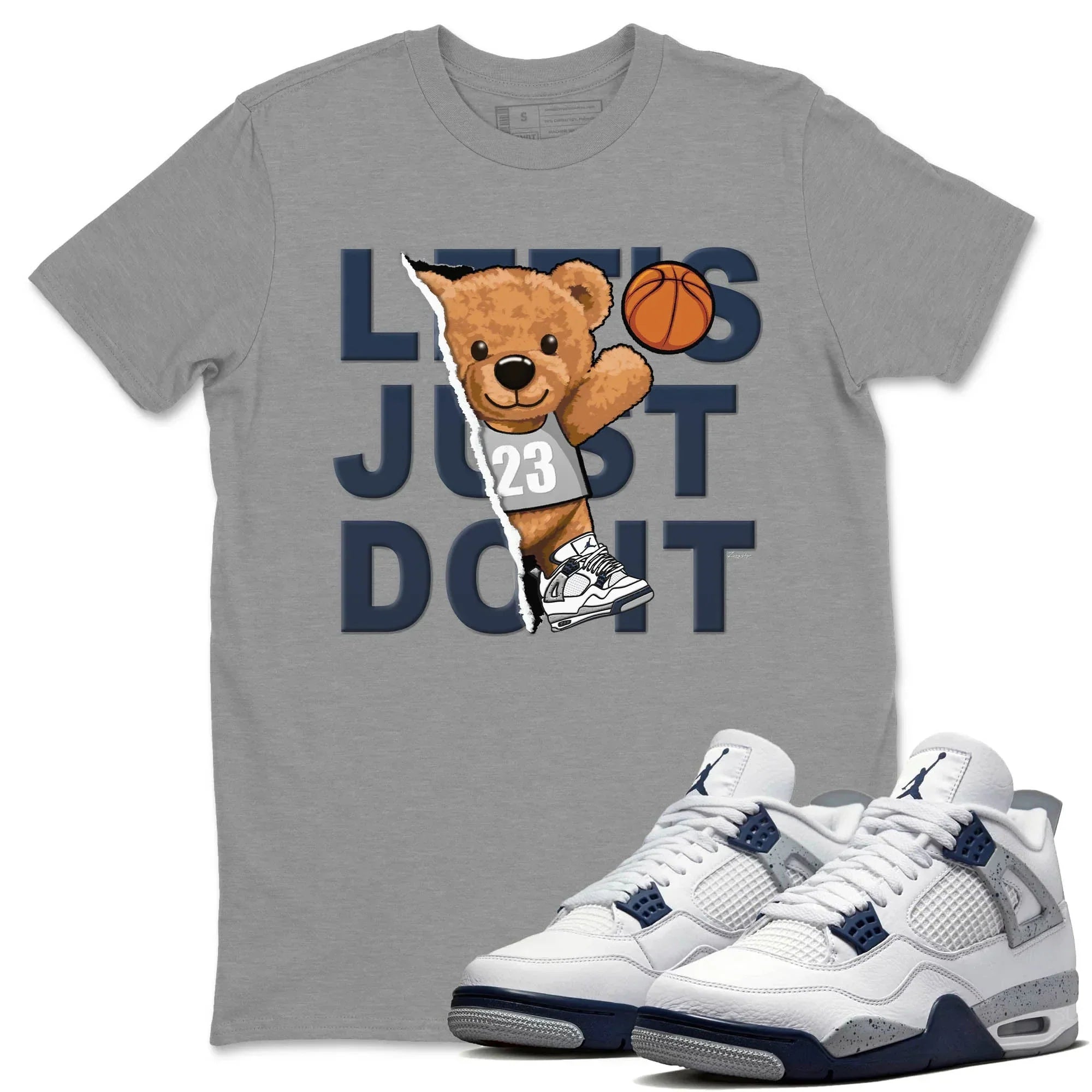 Rip Out Bear Unisex Tops - Air Jordan 4 Midnight Navy