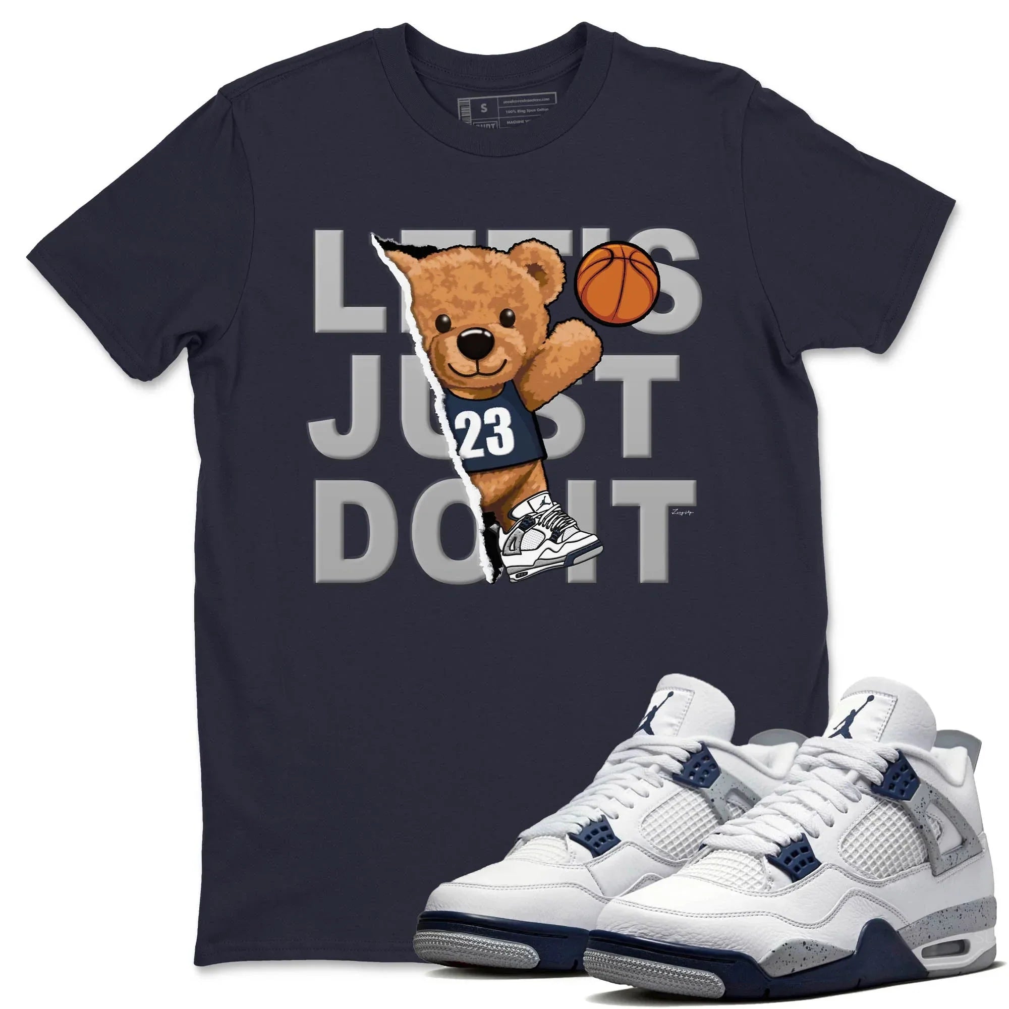 Rip Out Bear Unisex Tops - Air Jordan 4 Midnight Navy