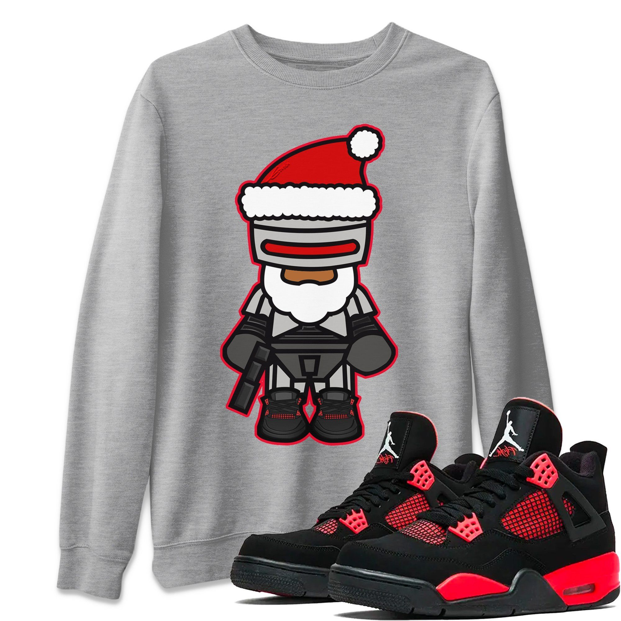 Robosanta Unisex Tops - Air Jordan 4 Red Thunder