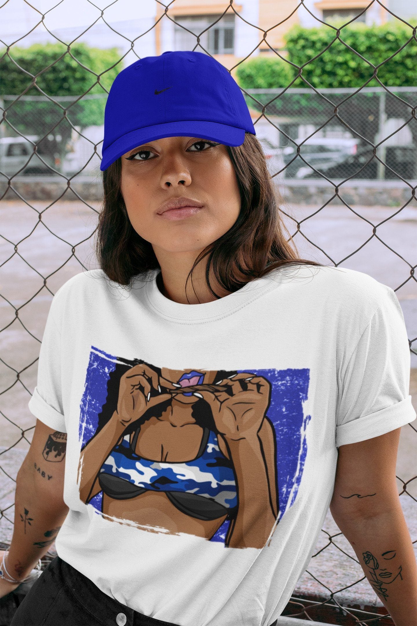Roll Up Unisex Tops - Air Jordan 1 Royal Black
