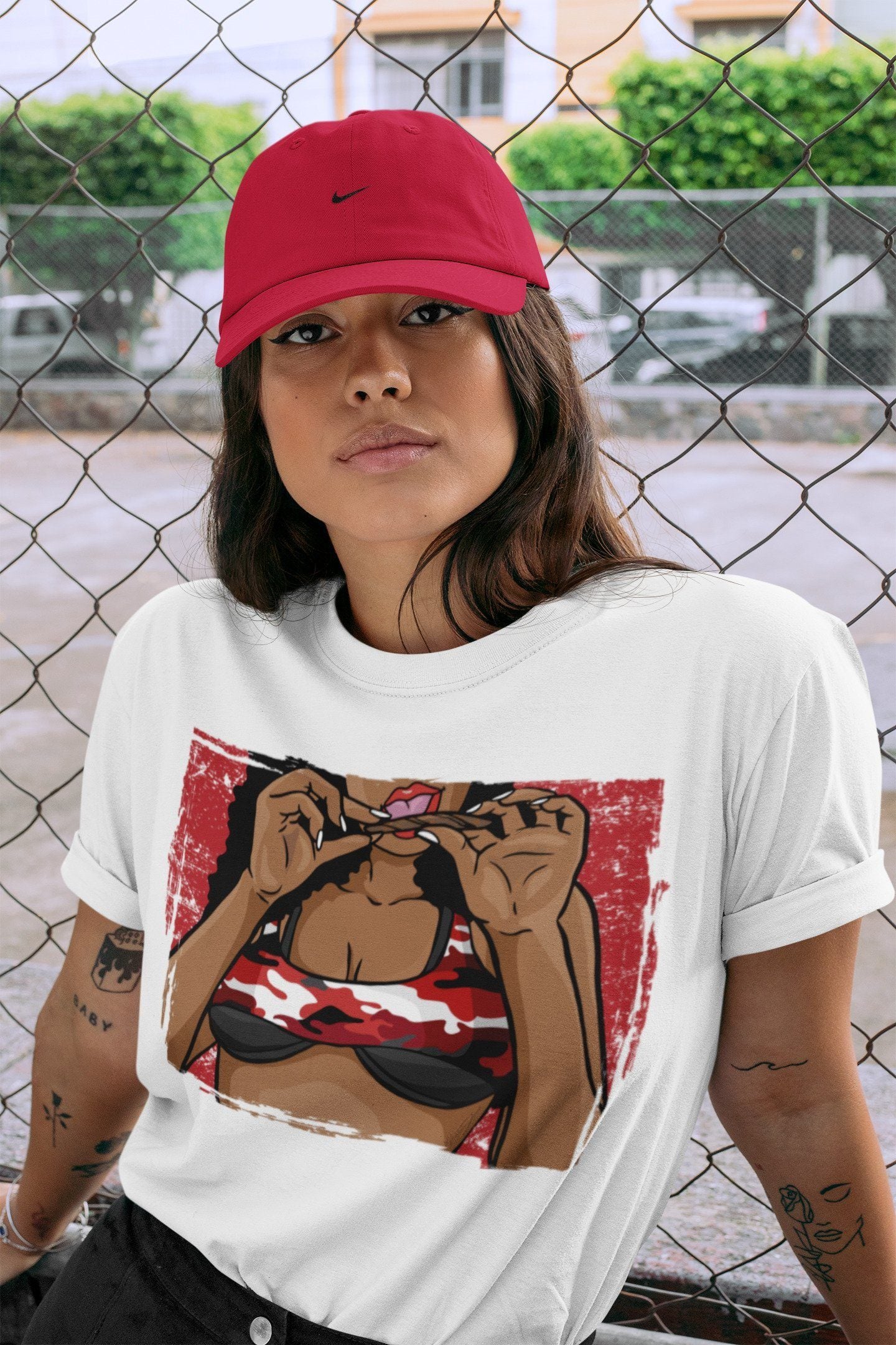 Roll Up Unisex Tops - Air Jordan 1 Varsity Red