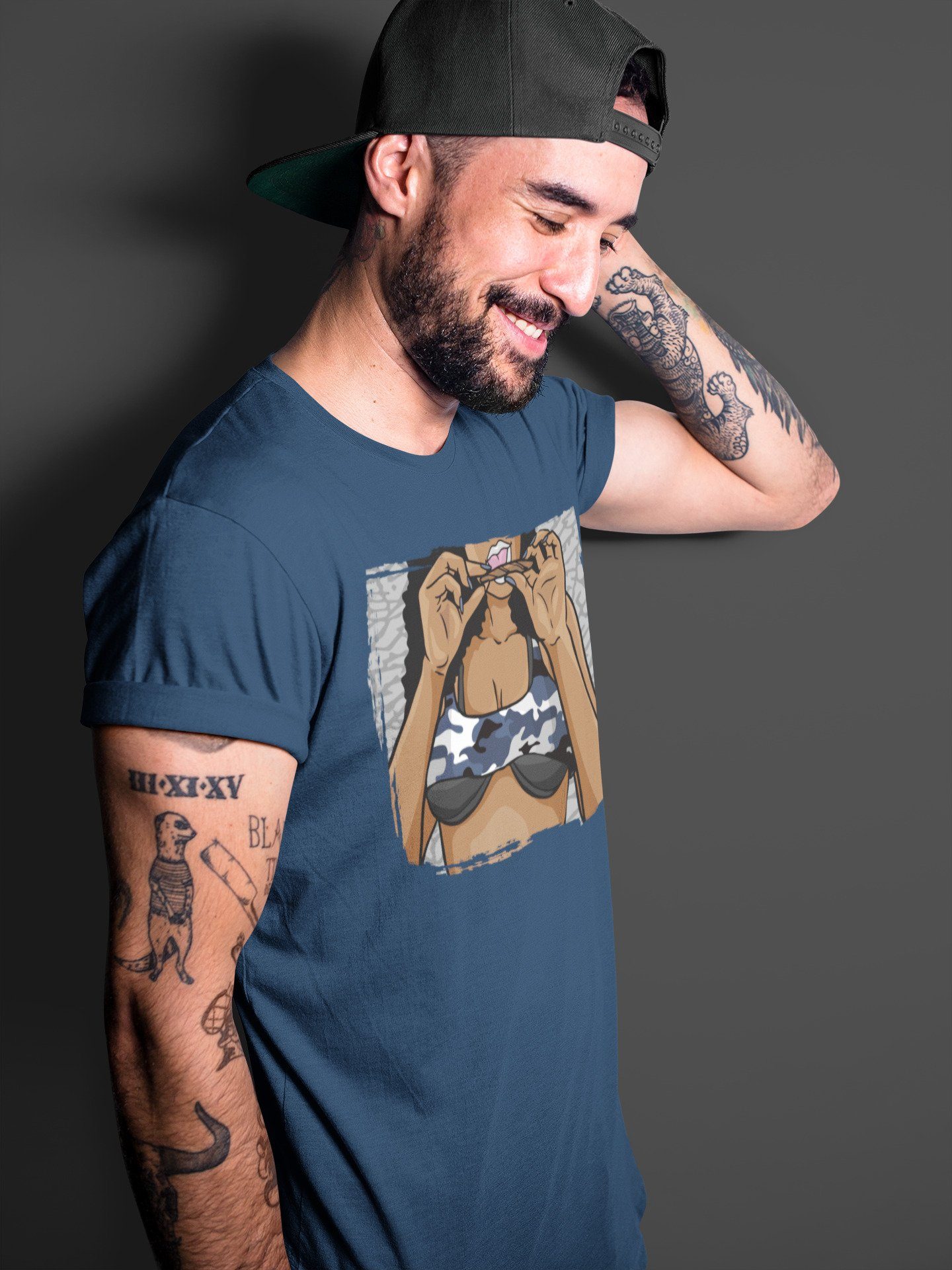 Roll Up Unisex Tops - Air Jordan 3 Midnight Navy