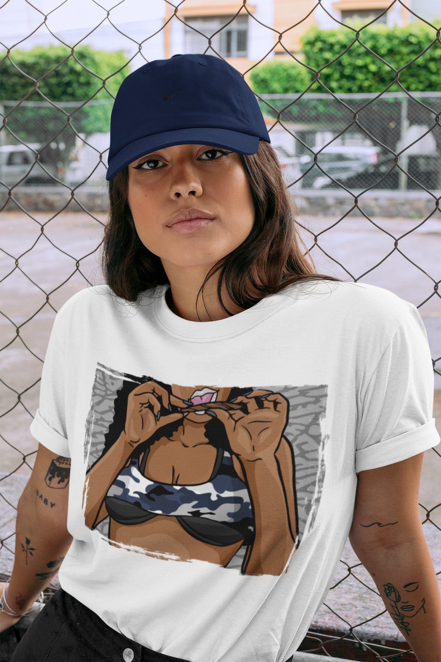 Roll Up Unisex Tops - Air Jordan 3 Midnight Navy