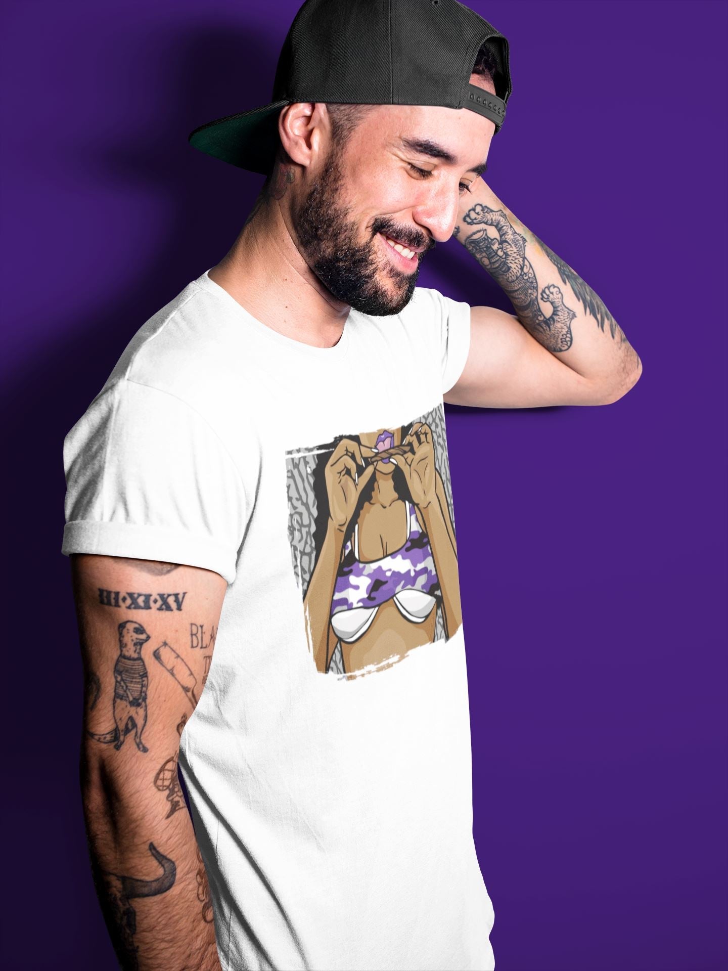 Roll Up Unisex Tops - Air Jordan 3 Dark Iris