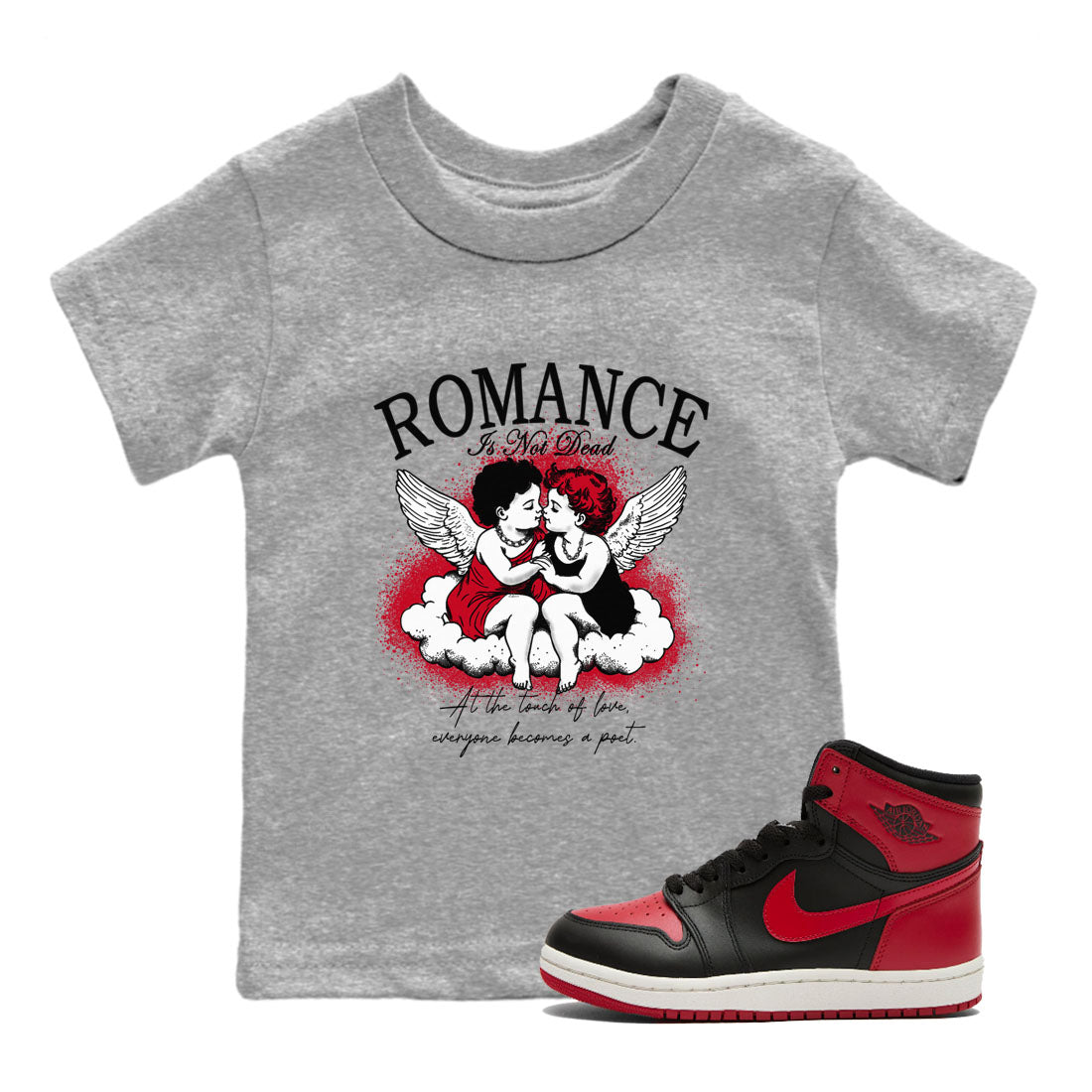 Romance Is Not Dead snkmatch Tees Kids - Air Jordan 1 '85 Bred