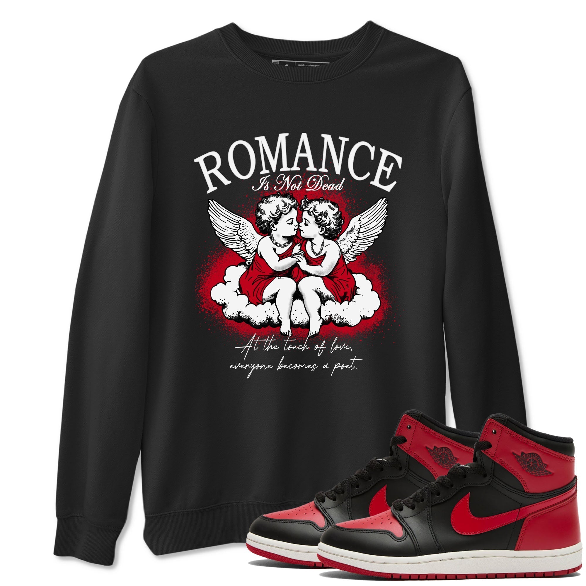 Romance Is Not Dead snkmatch Tees - Air Jordan 1 '85 Bred
