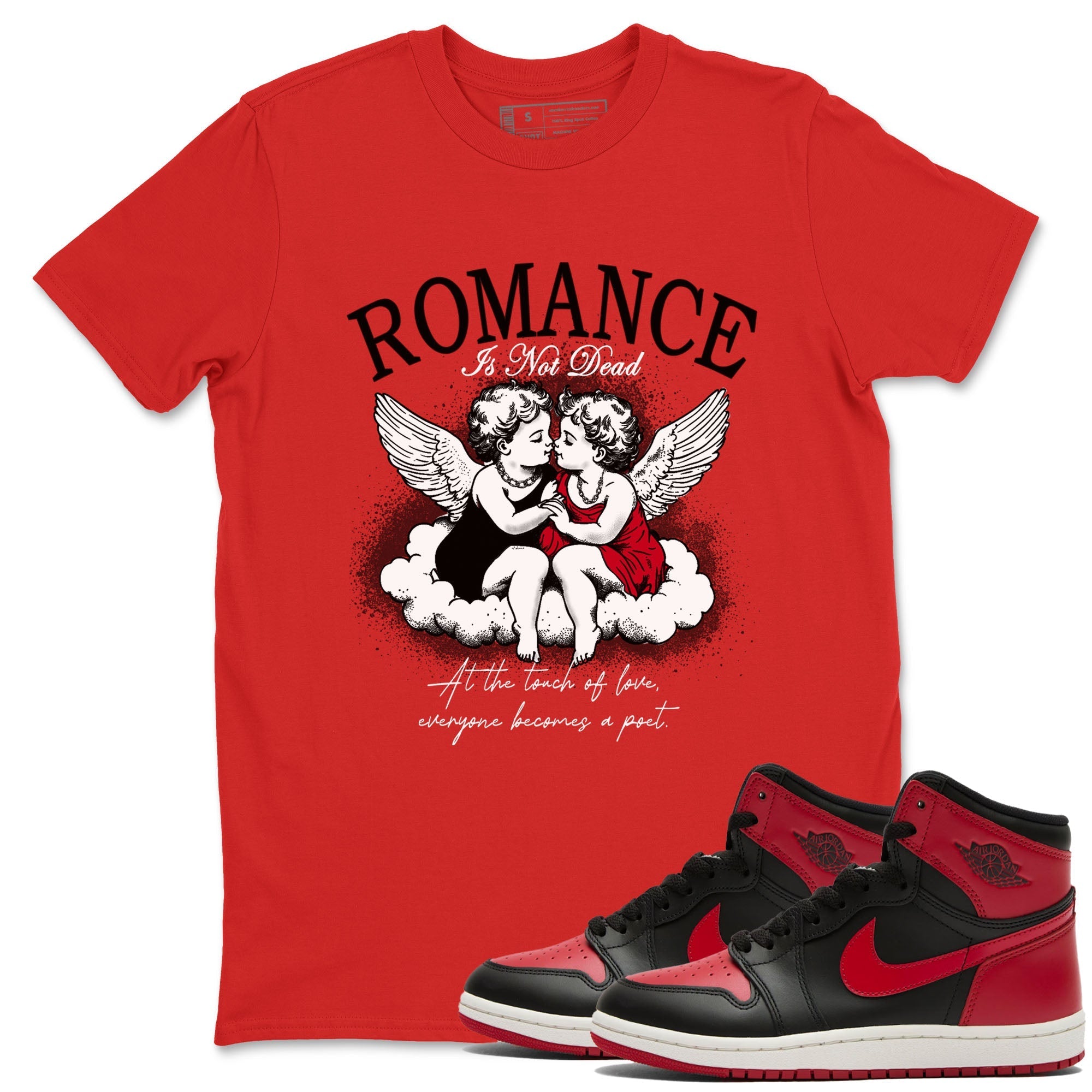Romance Is Not Dead snkmatch Tees - Air Jordan 1 '85 Bred