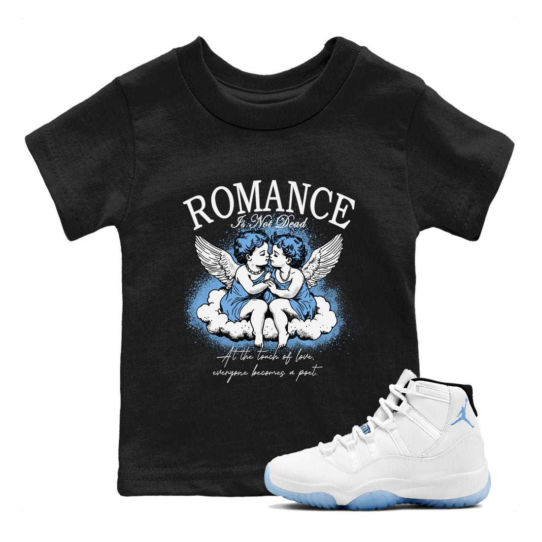 Romance Is Not Dead snkmatch Tees Kids - Air Jordan 11 Legend Blue