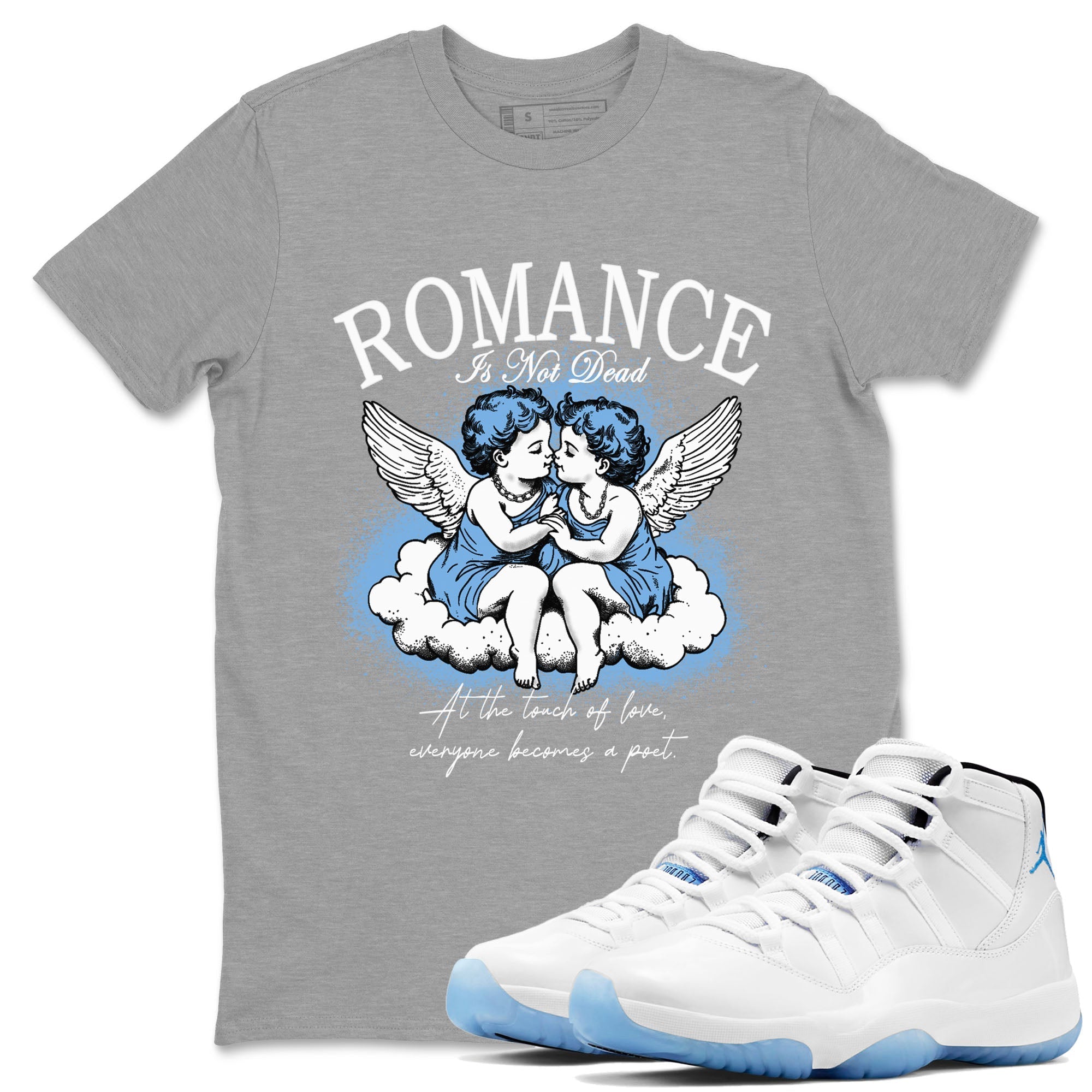 Romance Is Not Dead snkmatch Tees - Air Jordan 11 Legend Blue