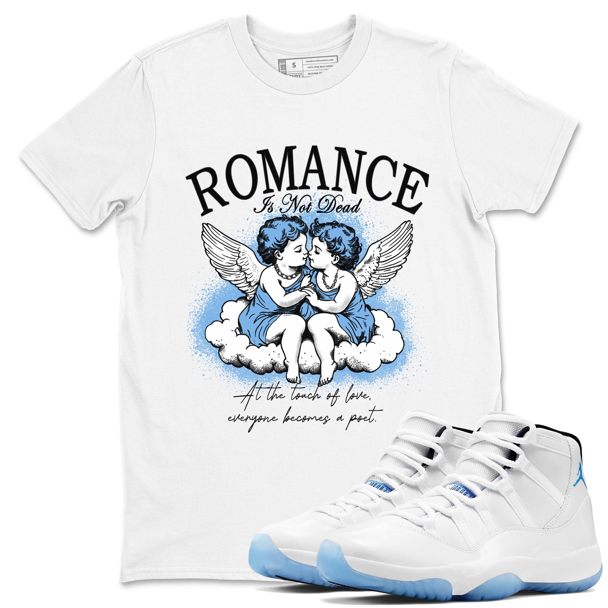Romance Is Not Dead snkmatch Tees - Air Jordan 11 Legend Blue