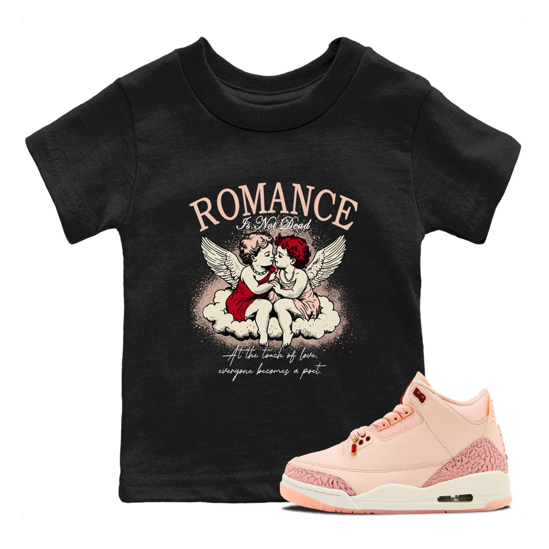 Romance Is Not Dead snkmatch Tees Kids - Air Jordan 3 Valentines Day