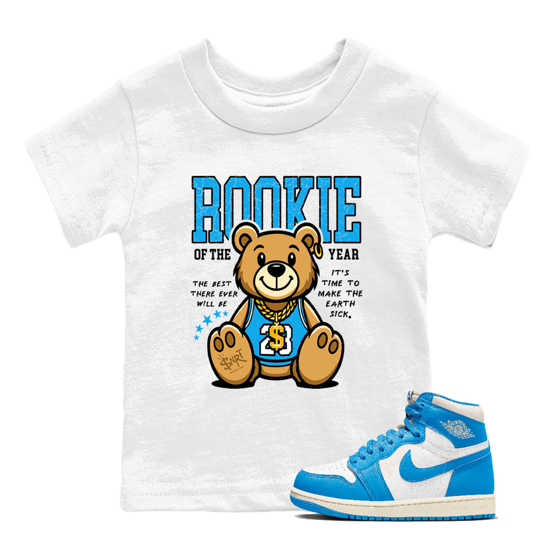 Rookie Of The Year snkmatch Tees Kids - Air Jordan 1 UNC Reimagined