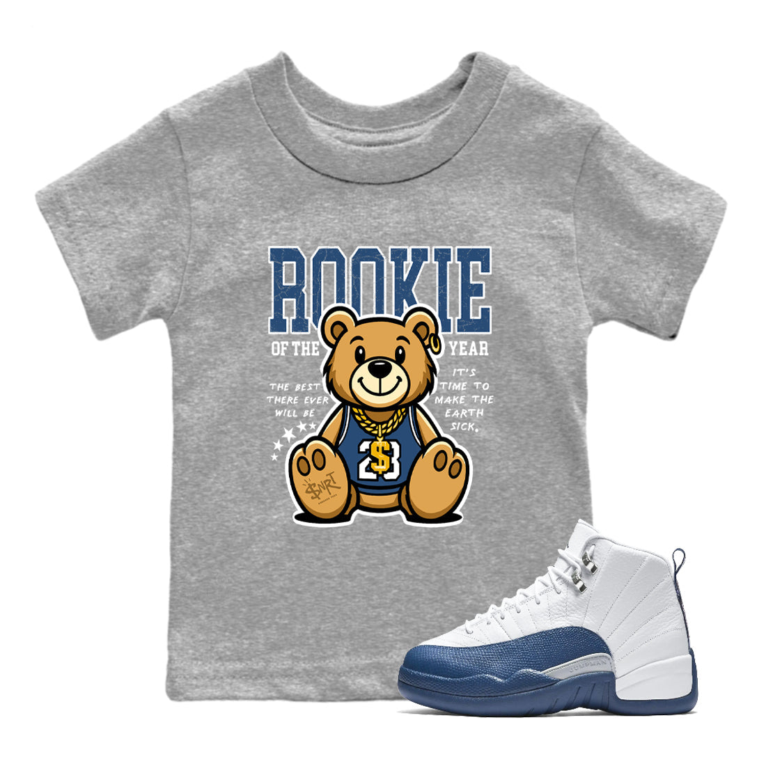 Rookie Of The Year snkmatch Tees Kids - Air Jordan 12 French Blue