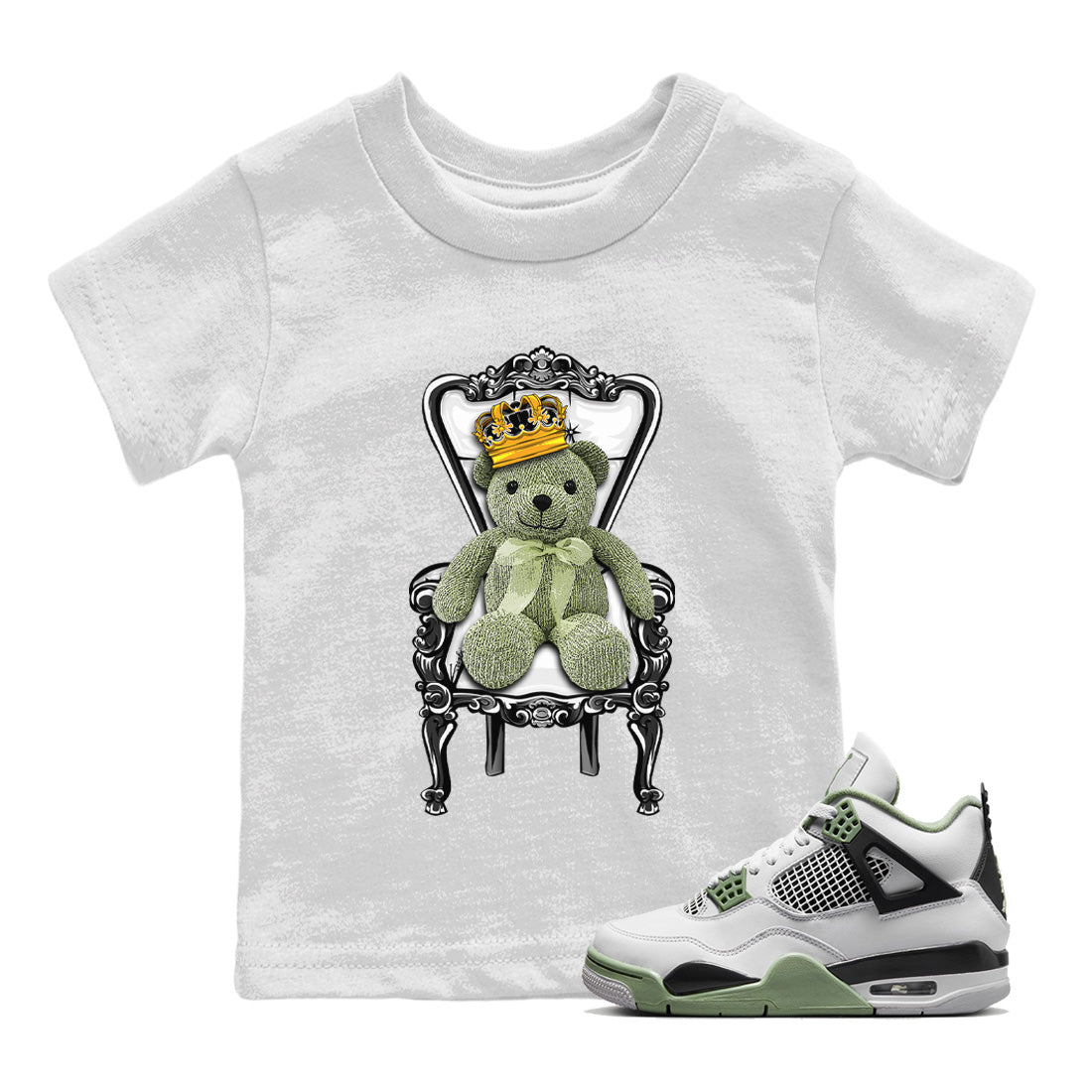 Royal Bear Kids Tops - Air Jordan 4 Seafoam