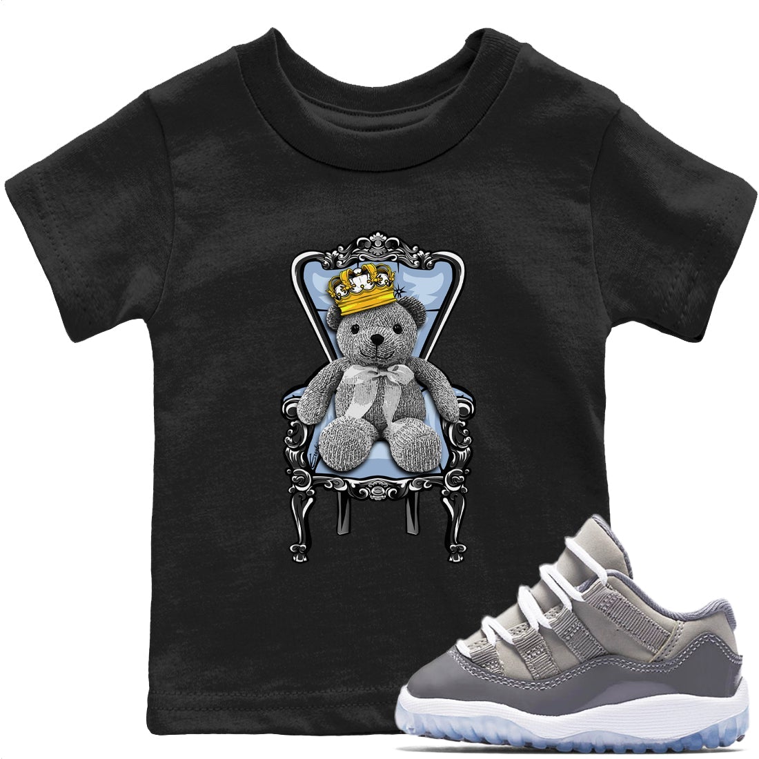 Royal Bear Kids Tops - Air Jordan 11 Cool Grey
