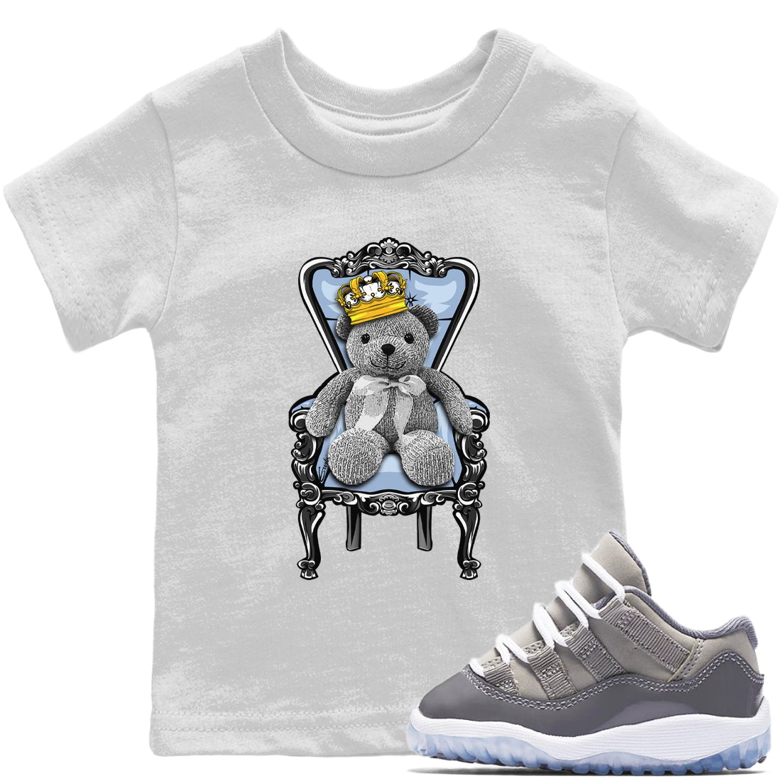 Royal Bear Kids Tops - Air Jordan 11 Cool Grey