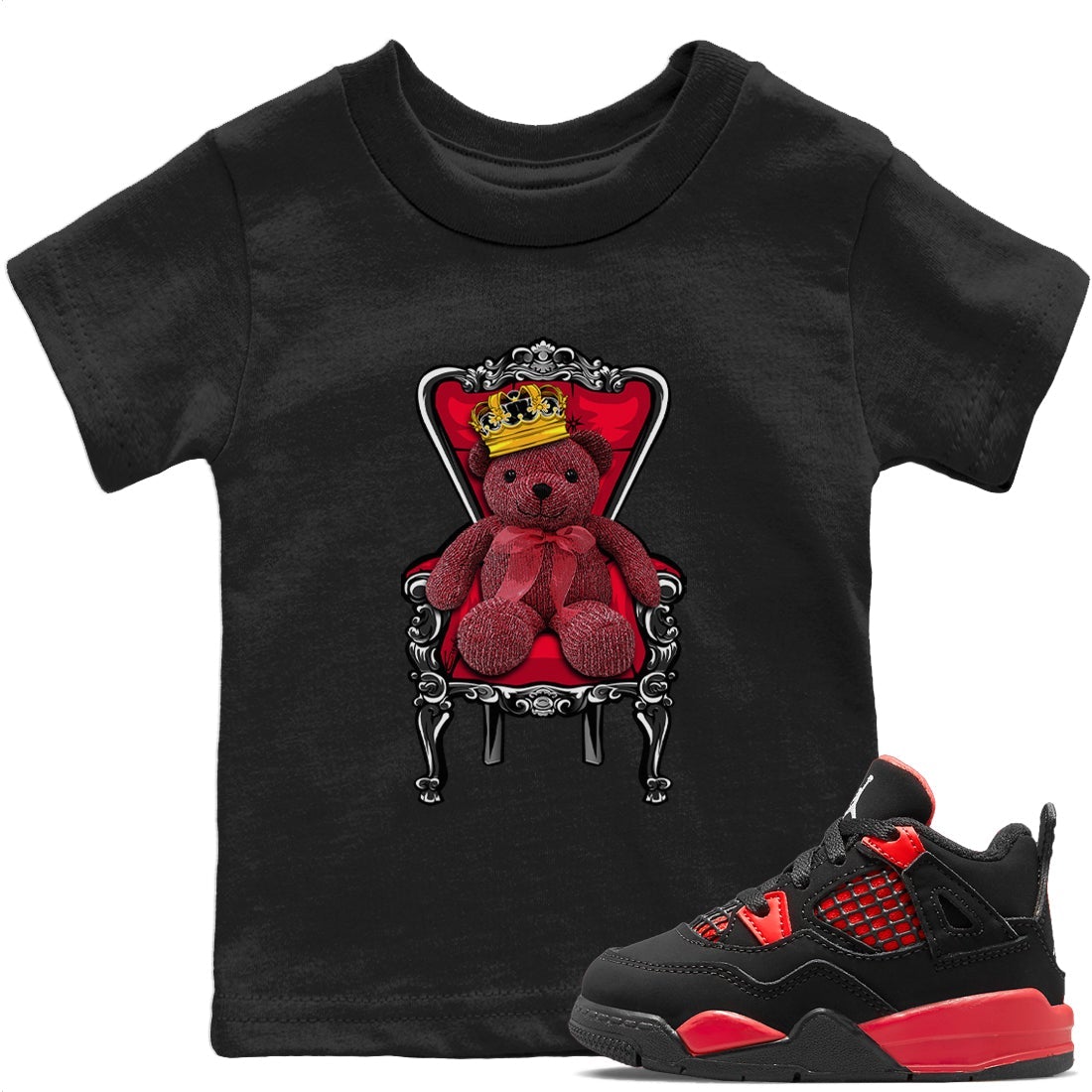Royal Bear Kids Tops - Air Jordan 4 Red Thunder