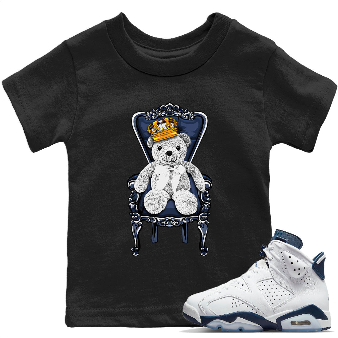 Royal Bear Kids Tops - Air Jordan 6 Midnight Navy