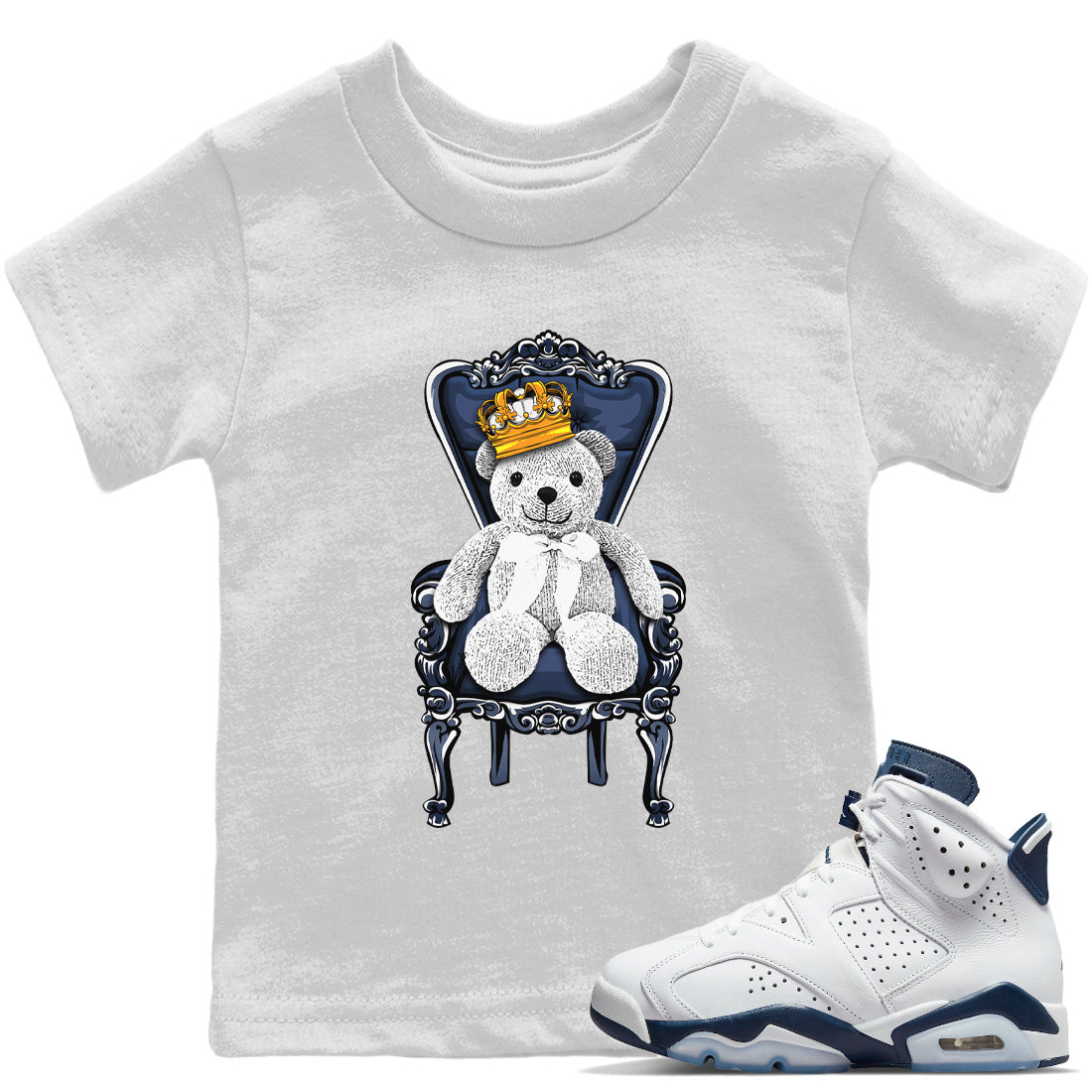 Royal Bear Kids Tops - Air Jordan 6 Midnight Navy