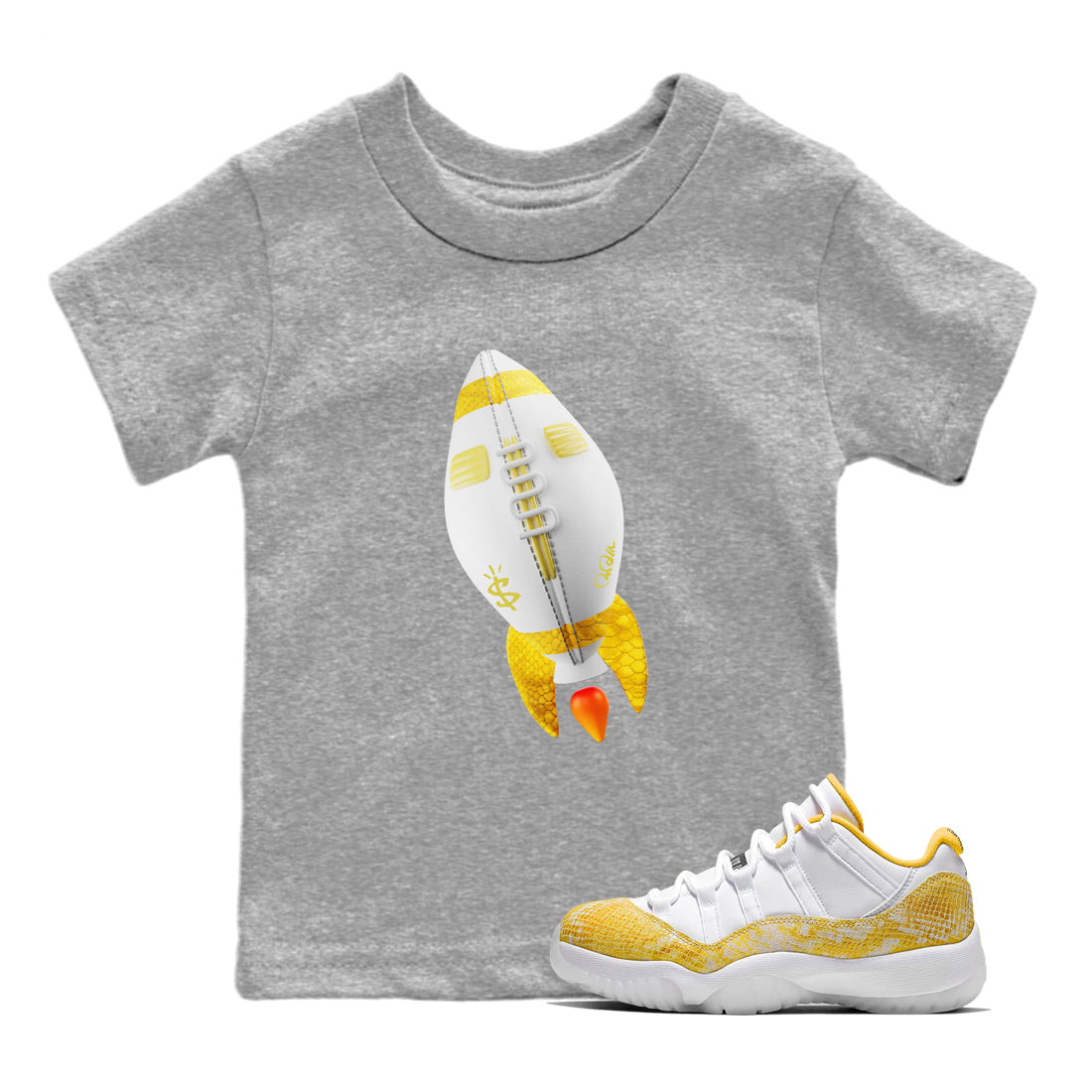 Rugby Rocket Kids Tops - Air Jordan 11 Yellow Python