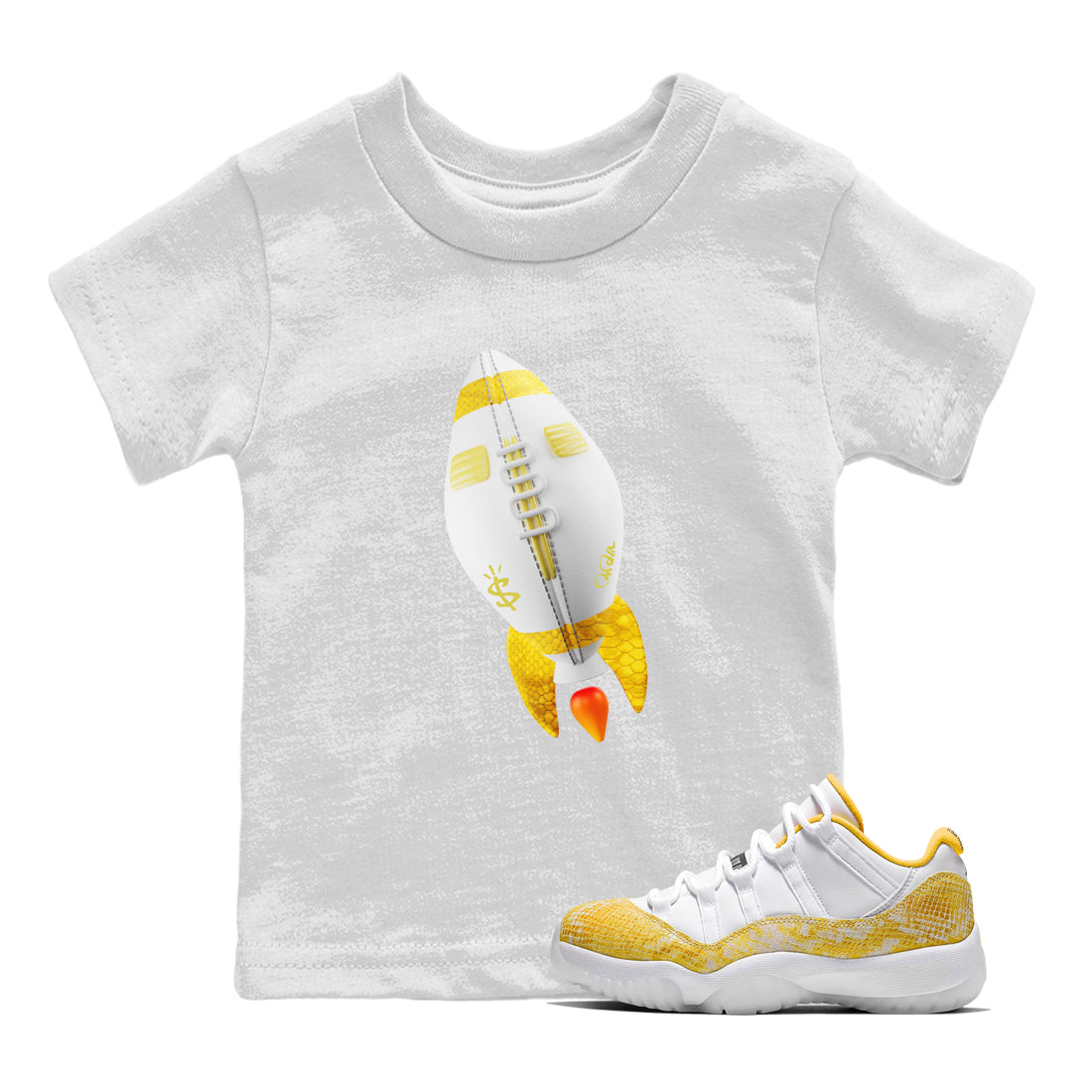 Rugby Rocket Kids Tops - Air Jordan 11 Yellow Python