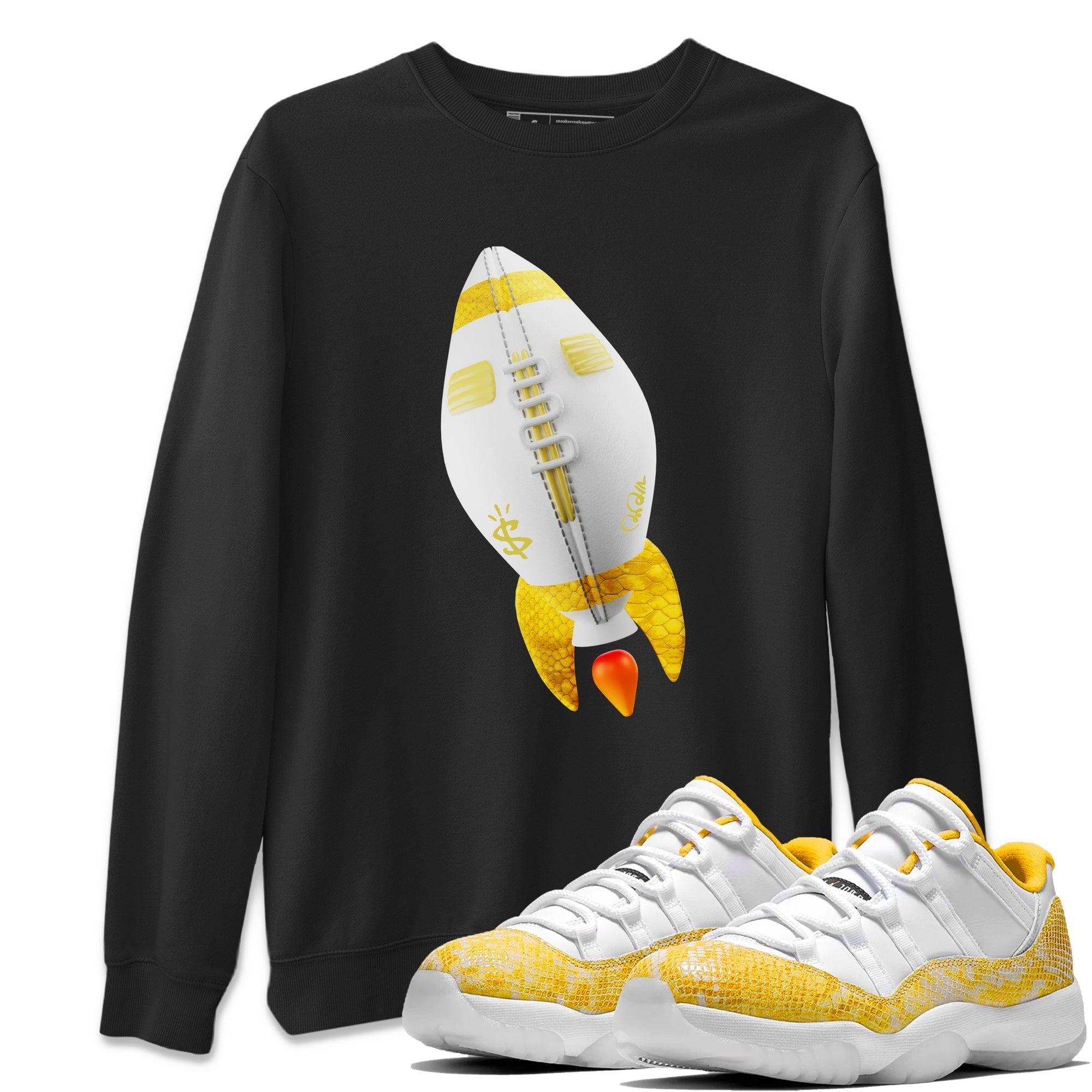 Rugby Rocket Unisex Tops - Air Jordan 11 Yellow Python