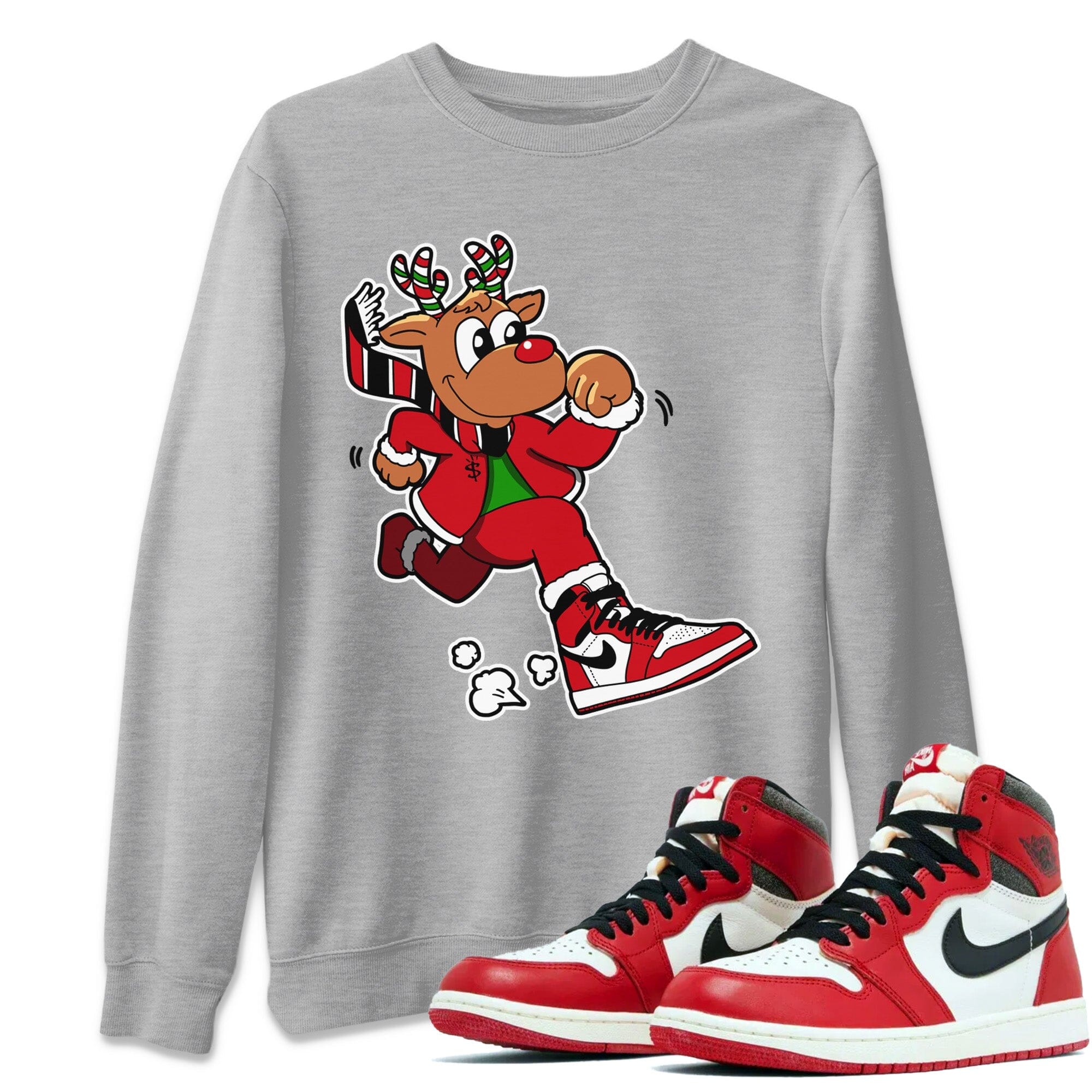 Running Reindeer Unisex Tops - Air Jordan 1 Lost & Found