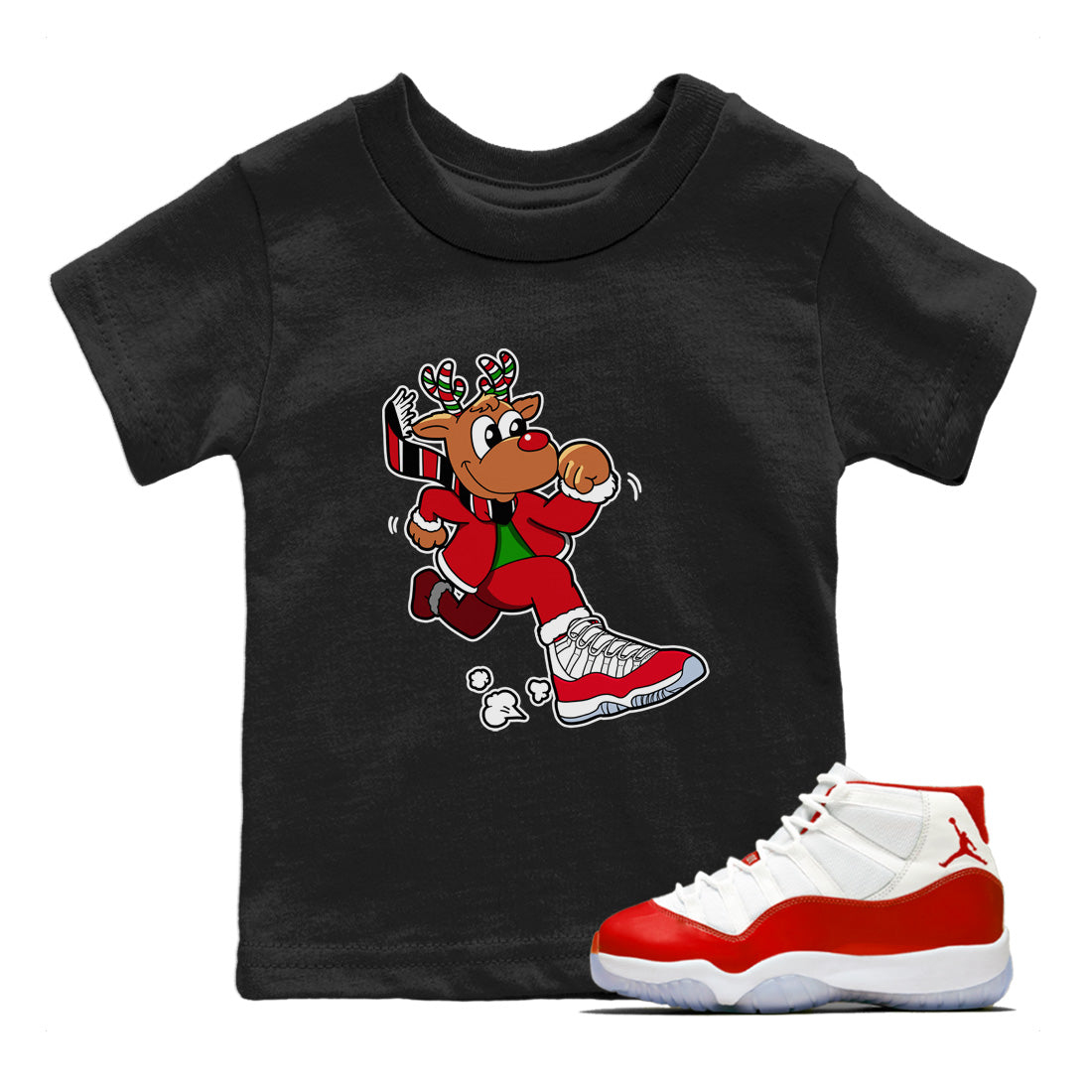 Running Reindeer Kids Tops - Air Jordan 11 Cherry