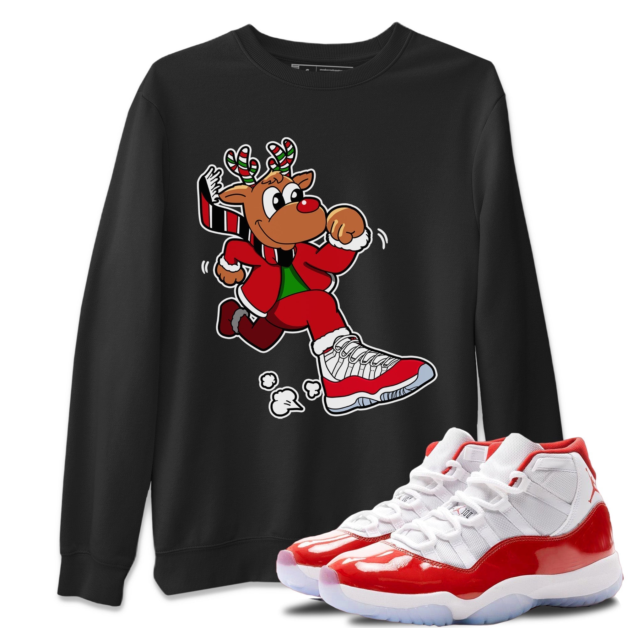 Running Reindeer Unisex Tops - Air Jordan 11 Cherry