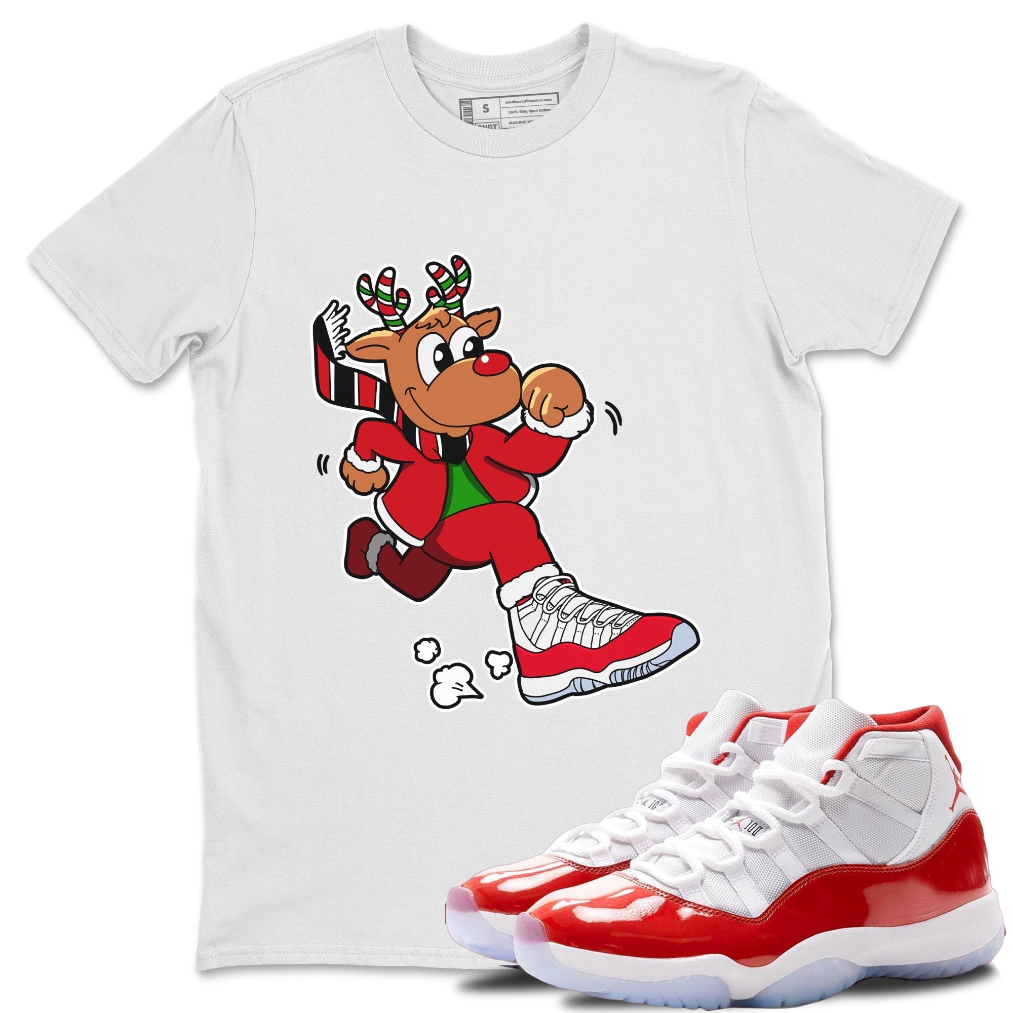 Running Reindeer Unisex Tops - Air Jordan 11 Cherry