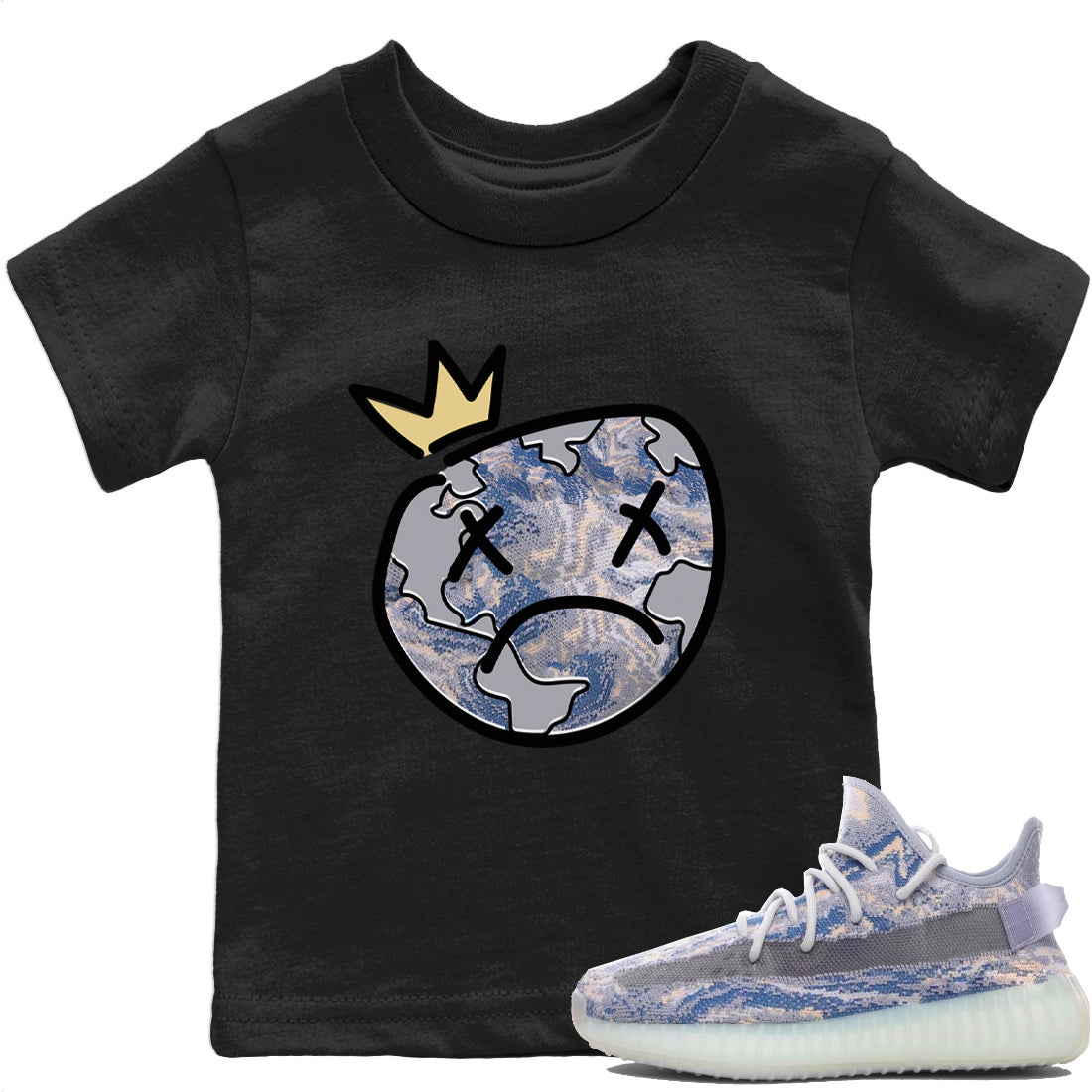 Sad Earth Kids Tops - Yeezy 350 MX Blue