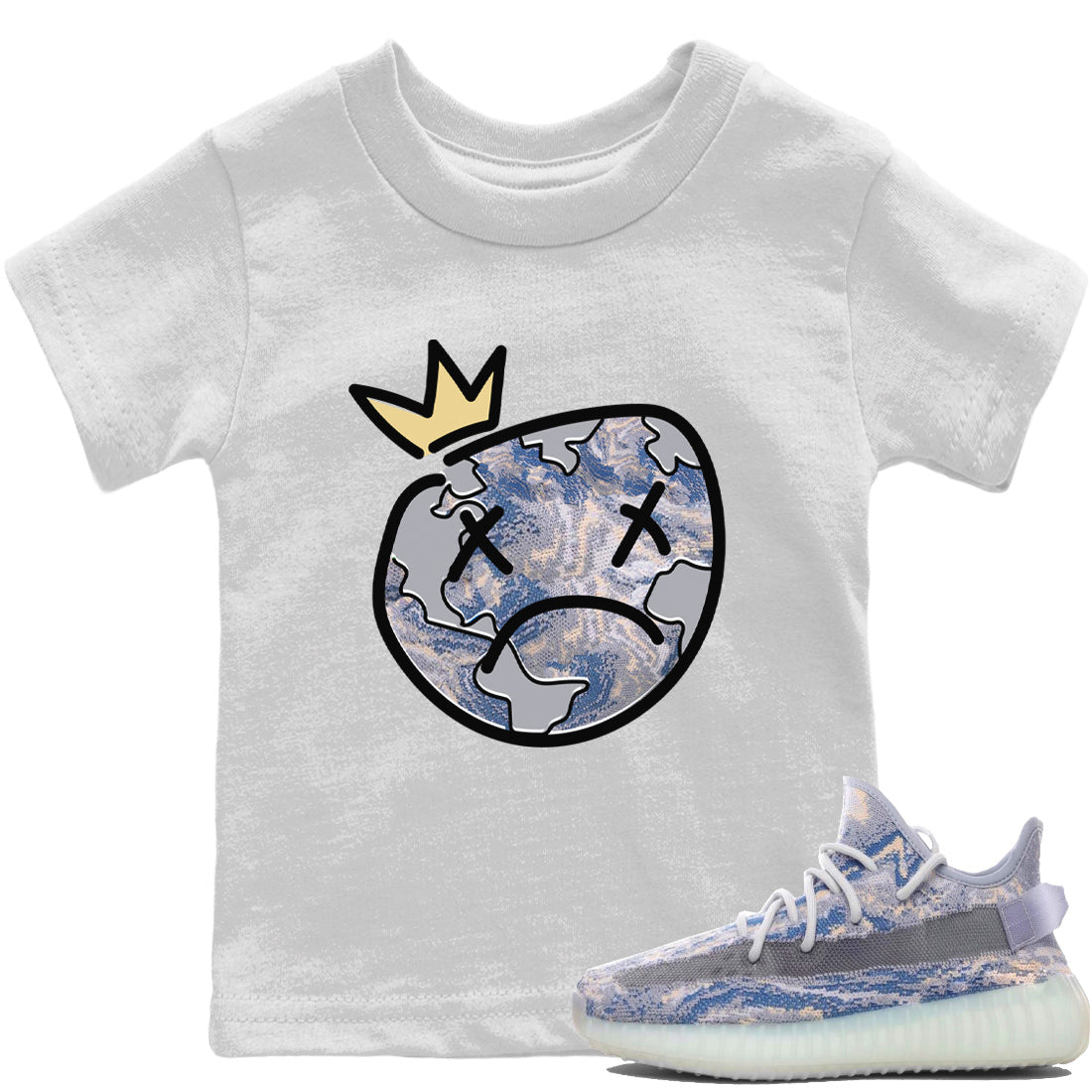 Sad Earth Kids Tops - Yeezy 350 MX Blue