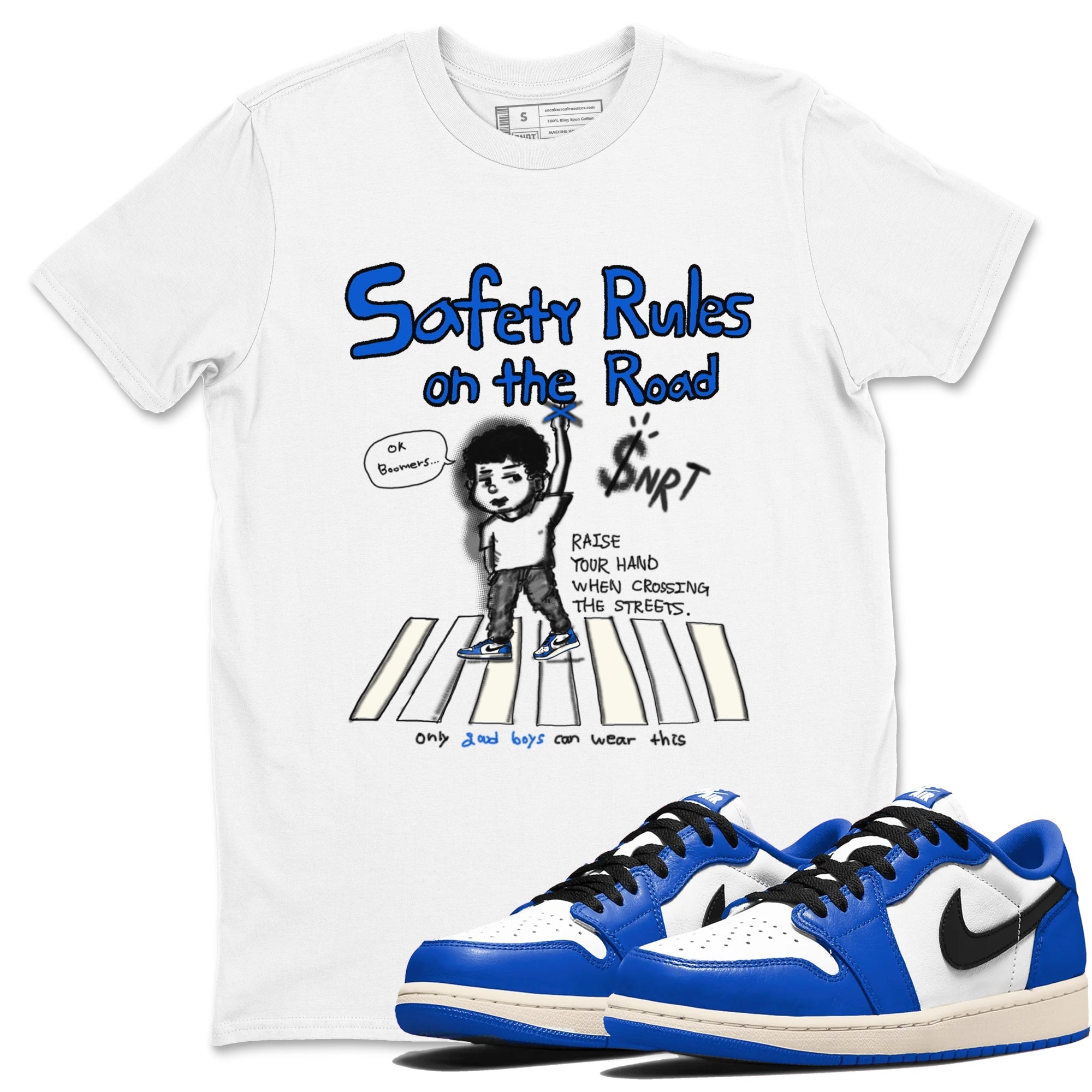 Safety Rules On The Road snkmatch Tees - Air Jordan 1 Game Royal