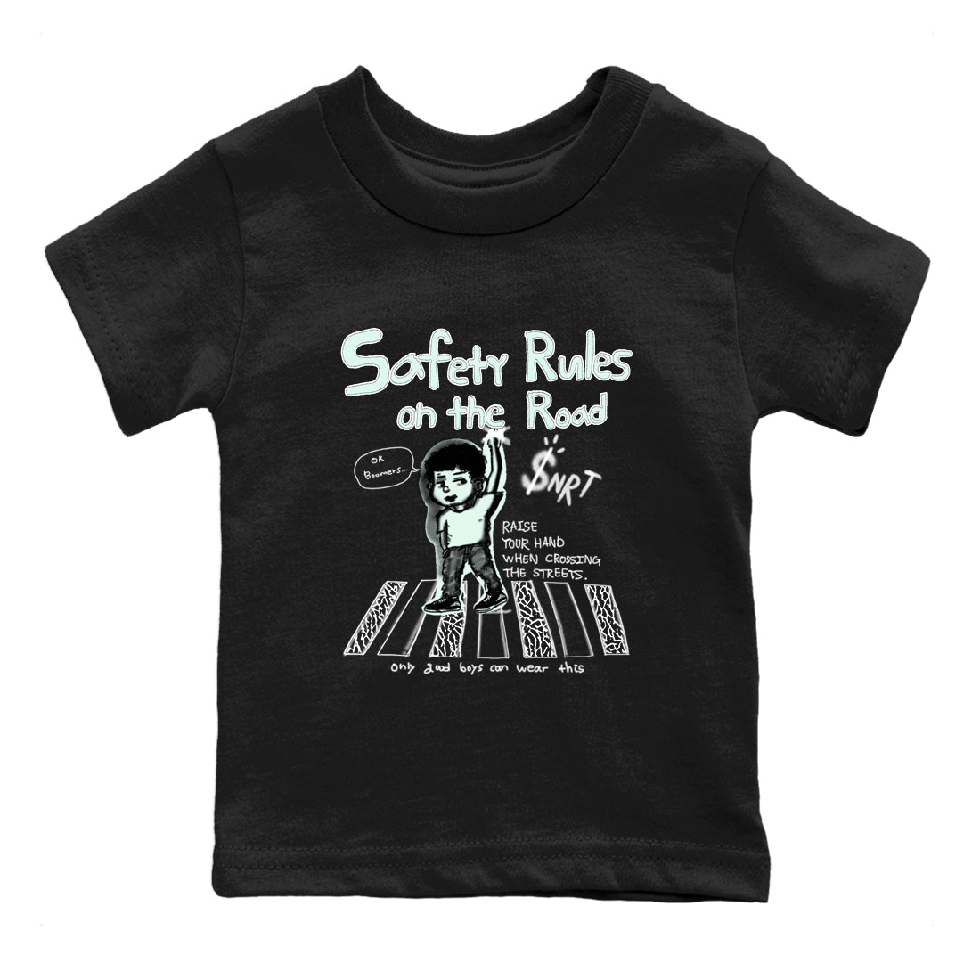 Safety Rules On The Road snkmatch Tees Kids - Air Jordan 3 Green Glow
