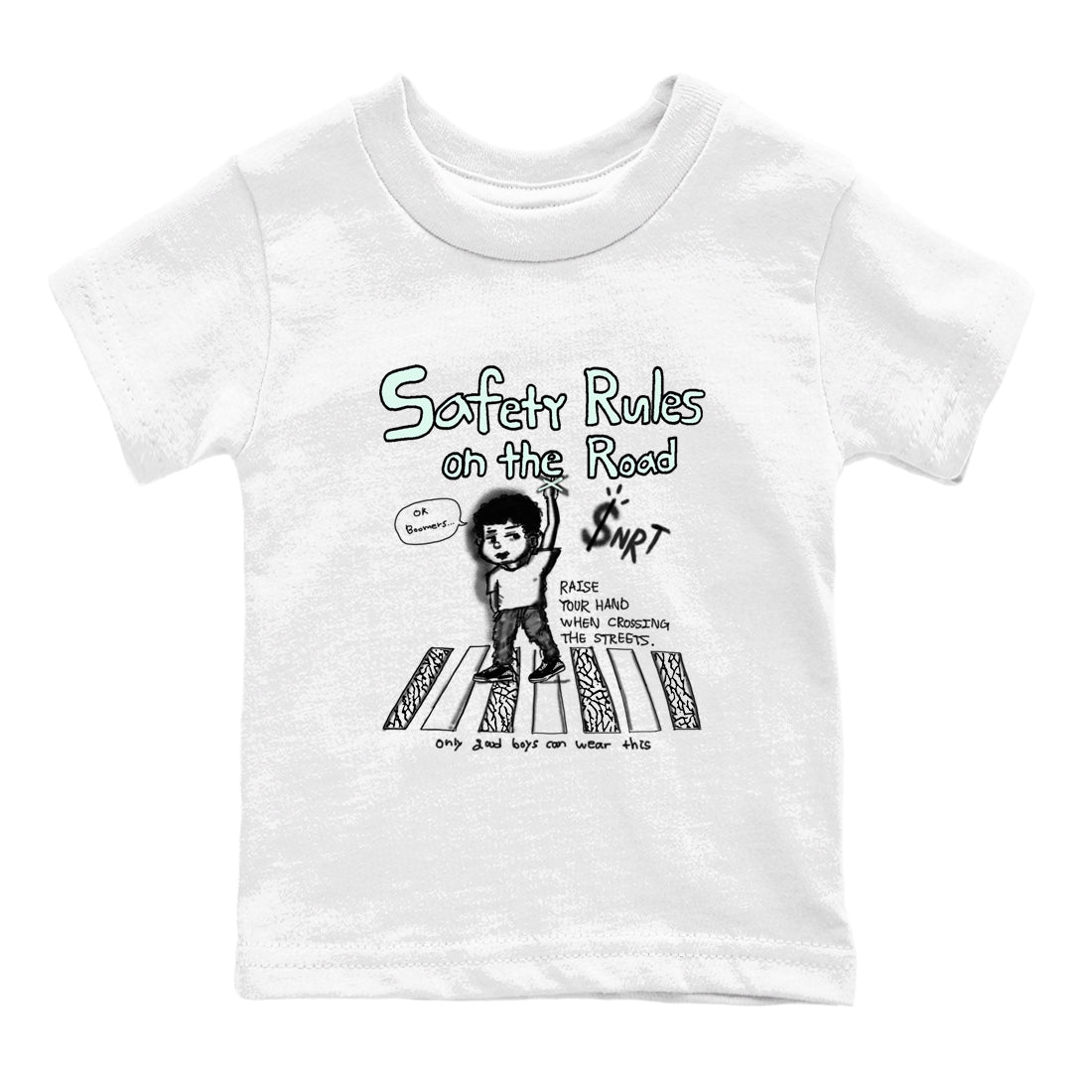 Safety Rules On The Road snkmatch Tees Kids - Air Jordan 3 Green Glow